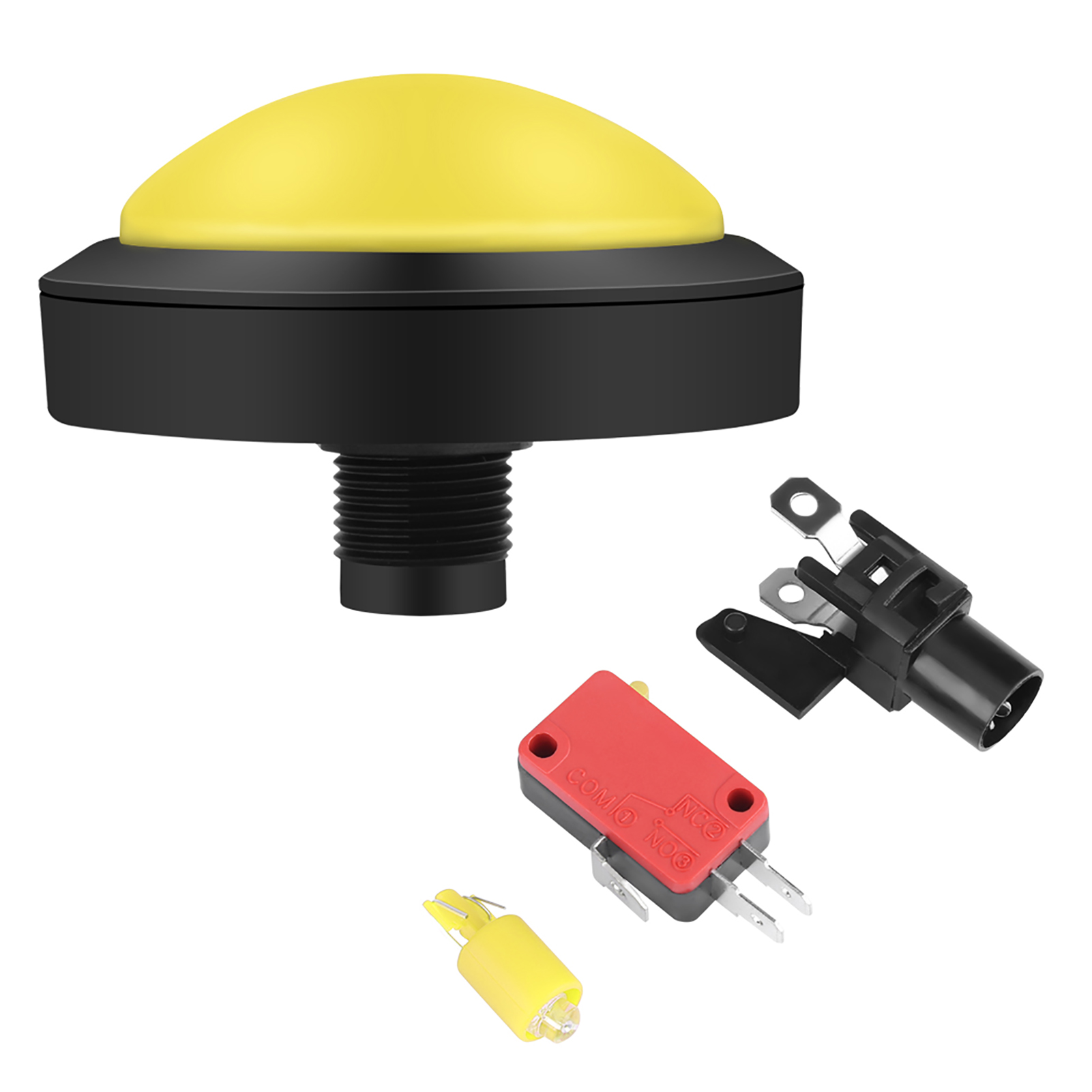 Massiver 100-mm-arcade-knopf Mit Gelber Led – Konvexer Konsolen-ersatz