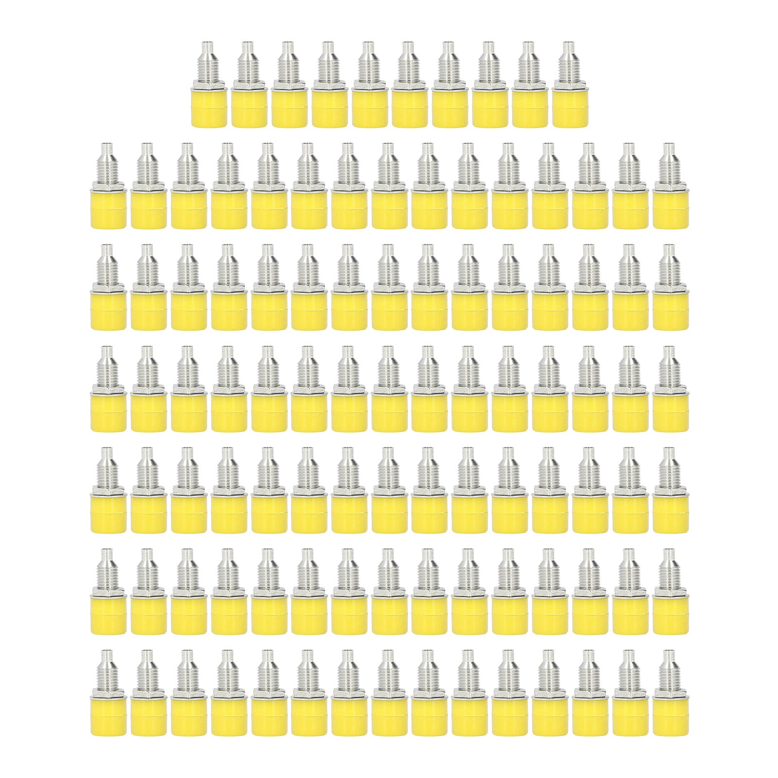 100 Stück M6 4-mm-bananenstecker, Hohe Leitfähigkeit, Hochwertige Verarbeitung, Gelbes Elektrozubehör