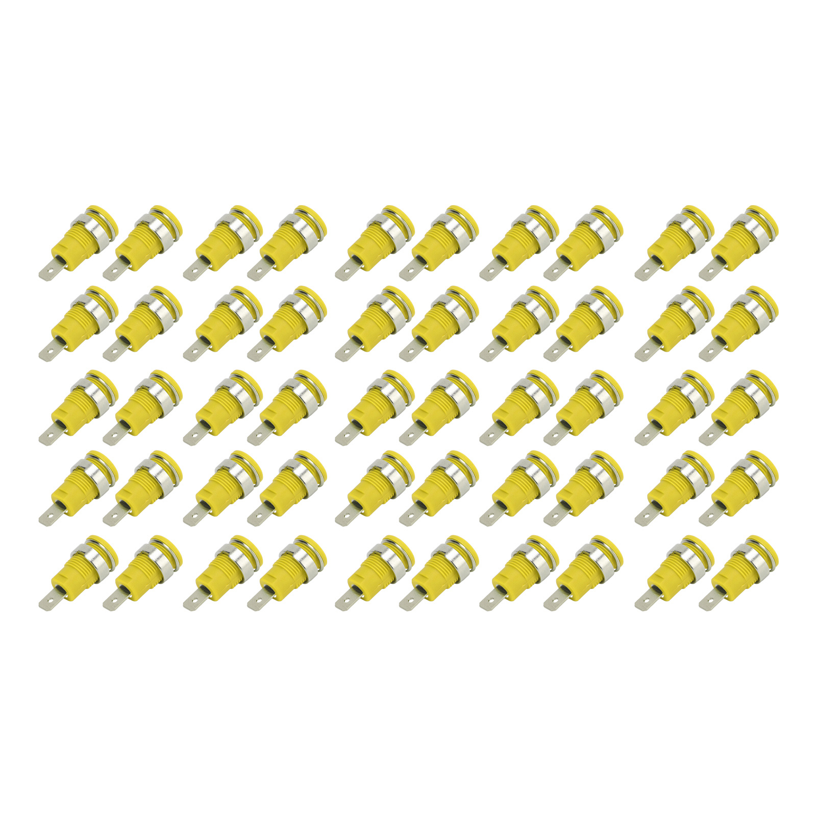 50 Stück 4-mm-bananenstecker, Hochleitfähig, Langlebig, Elektrisches Prüfzubehör, Gelb