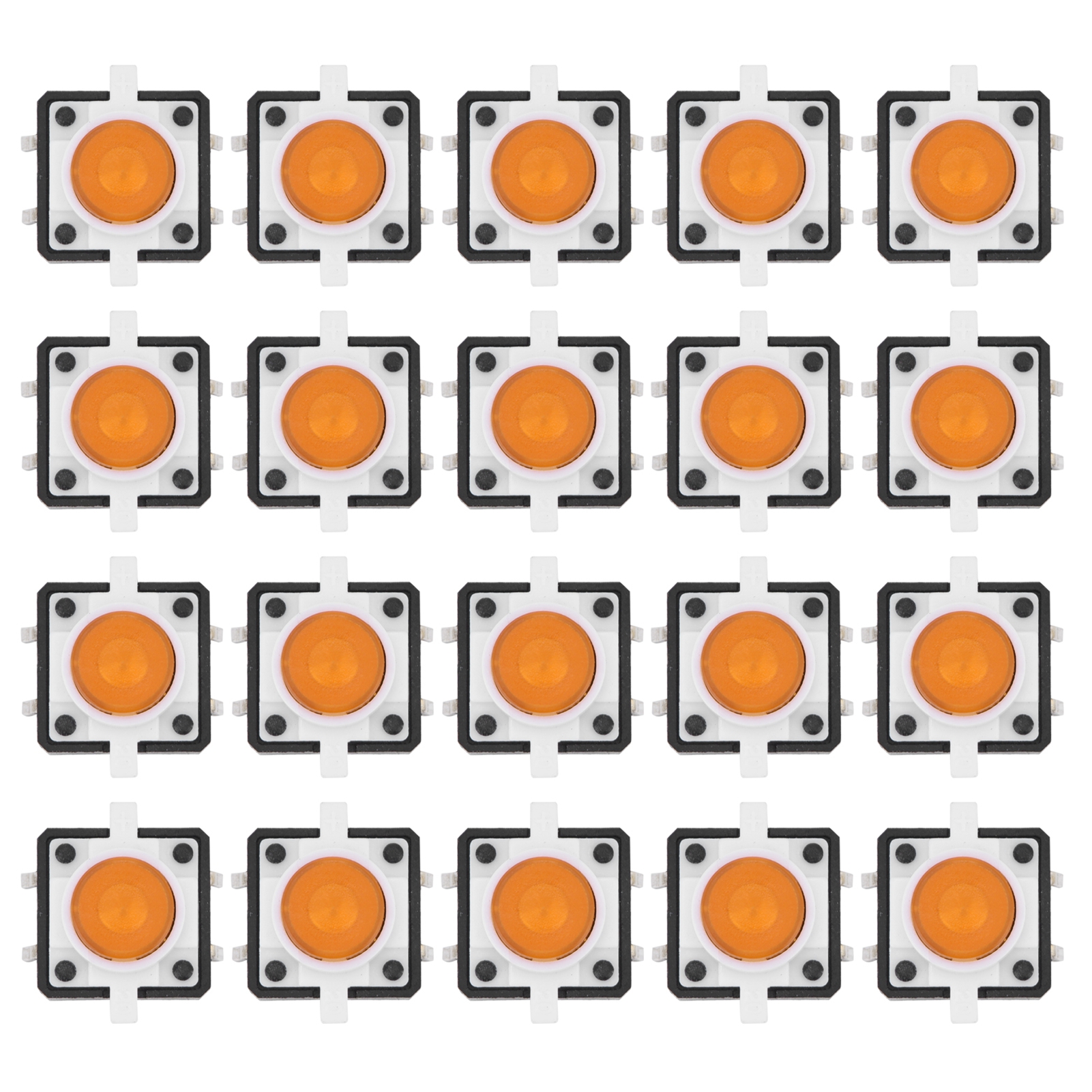 20 Stück Berührungsempfindliche Drucktaster Mit Gelber Led, 12 X 12 X 7,3 Mm