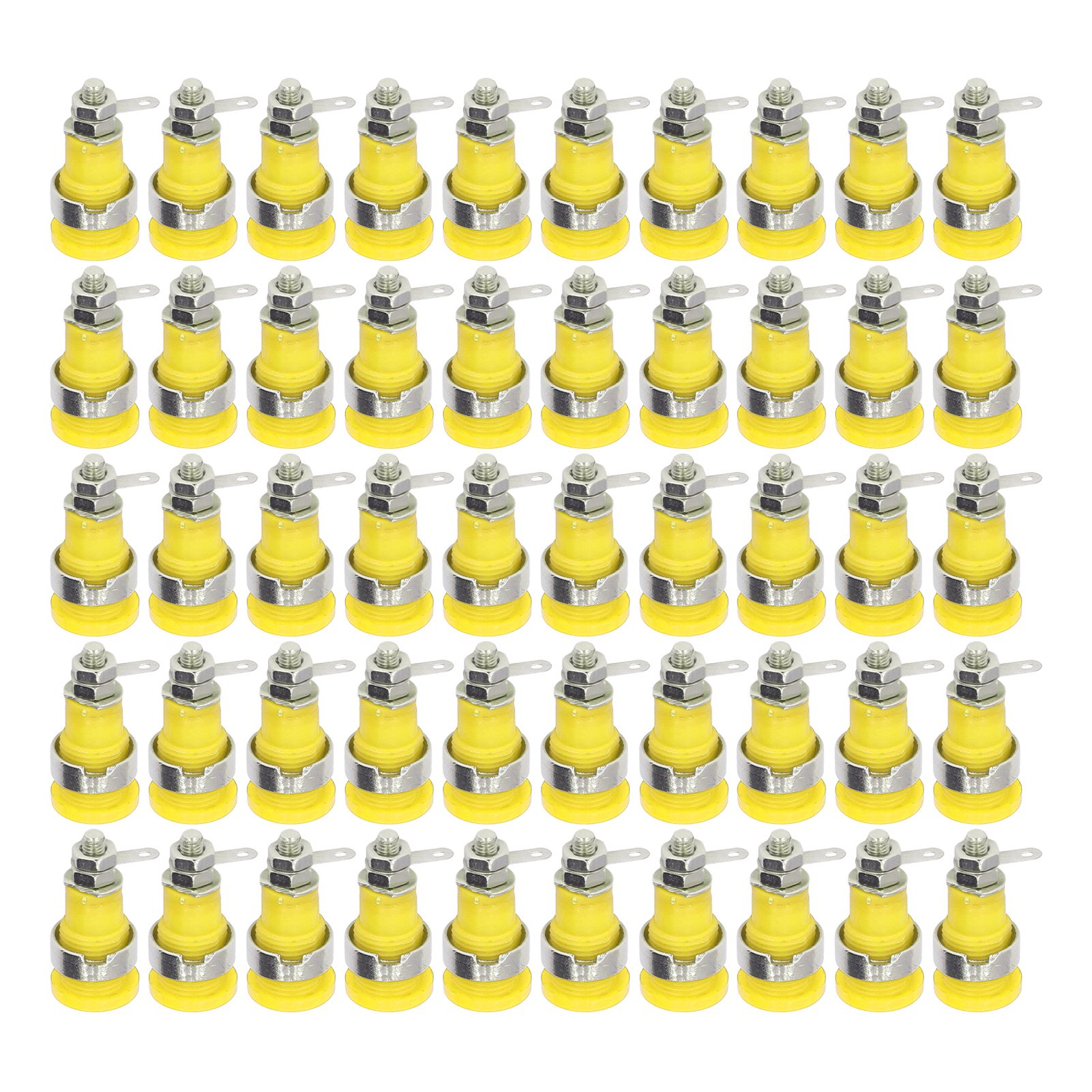 50 Stück 4-mm-bananenstecker, Hochleistungsfähiges, Langlebiges Material, Zubehör Für Elektrische Prüfungen, Gelb