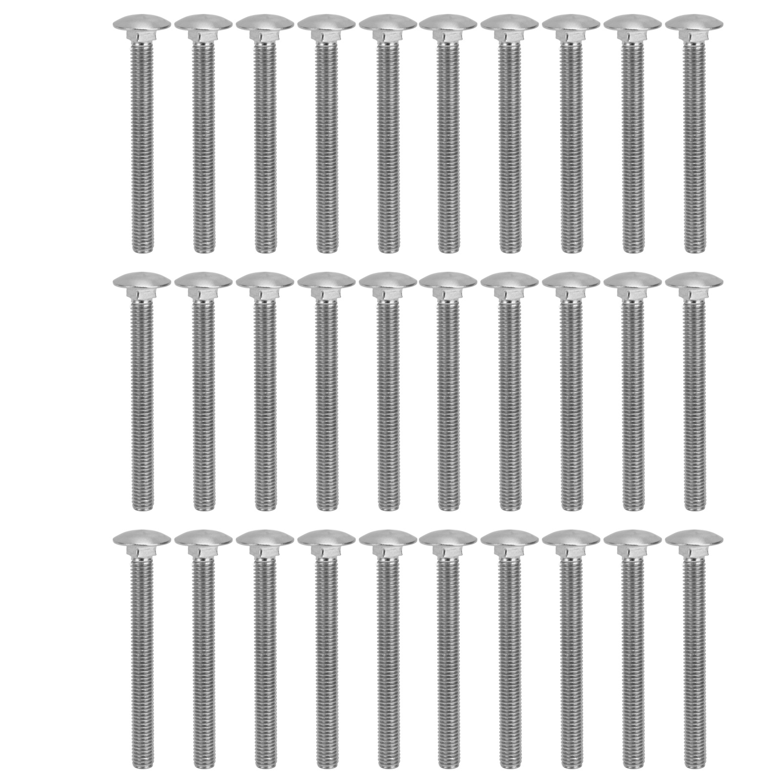 30 Vierkantschrauben M8x1,25, Edelstahl A2, Din 603 M8x80, 30er-packung
