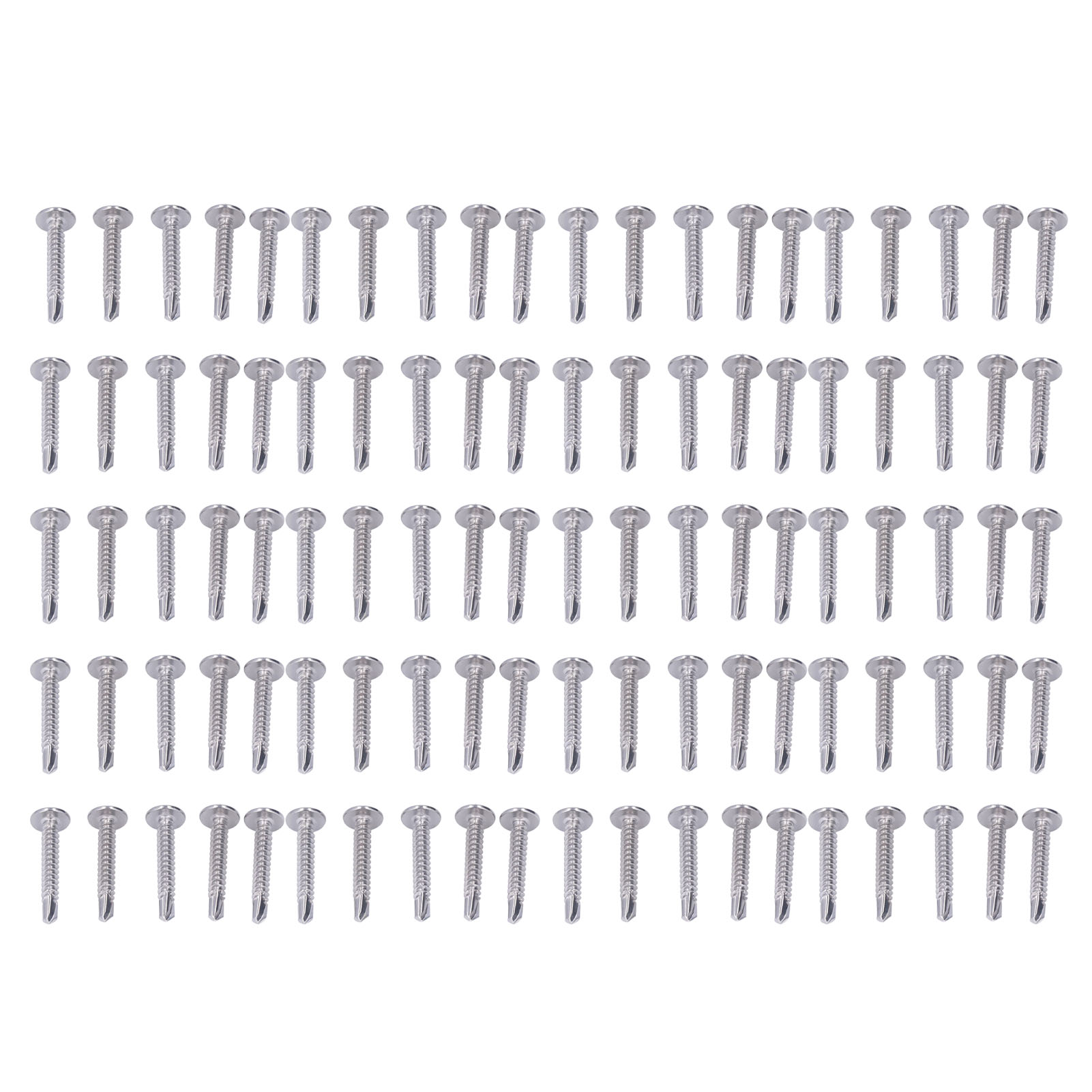 100 Selbstschneidende Schrauben Mit Unterlegscheibe, Edelstahl 410, 4,8 X 32 Mm – Packung Mit 100 Stück
