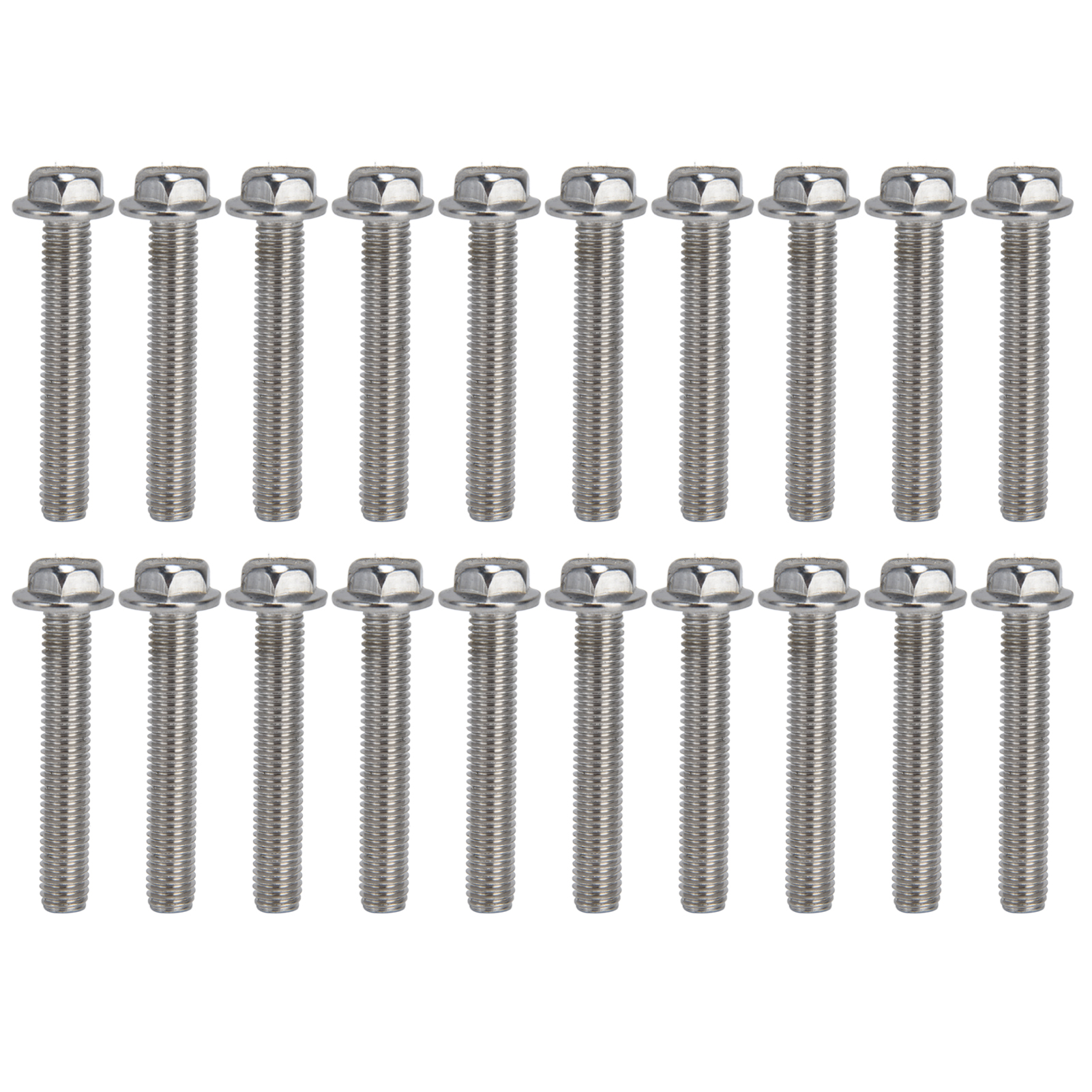 20 M10x1,5 Sechskant-flanschschrauben, Edelstahl A2-70 Mit Unterlegscheibe, Din 6921 – 20er-packung