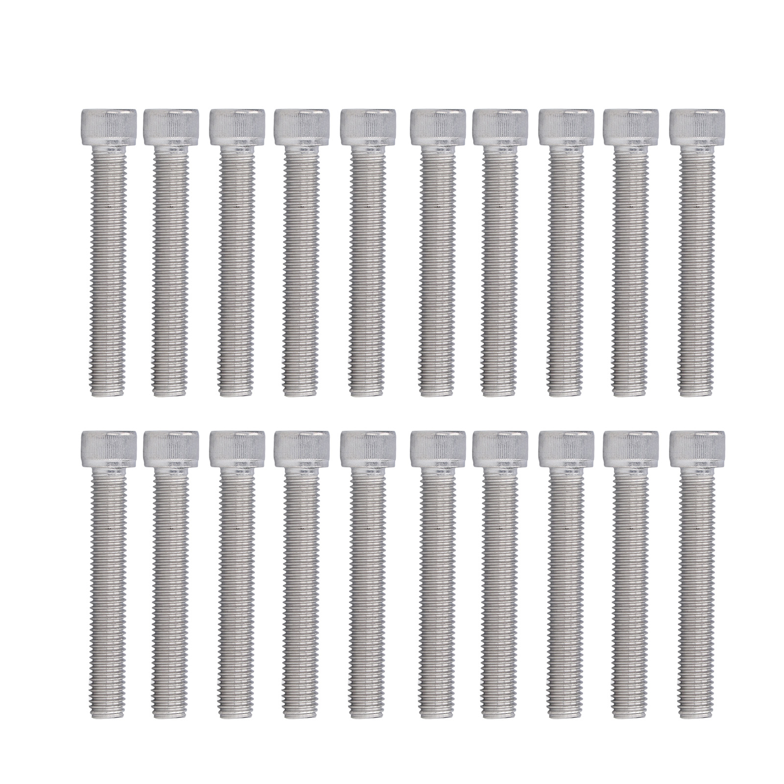 20 Edelstahl-zylinderkopfschrauben A2-70 M12x1,75x75mm - 20er-packung