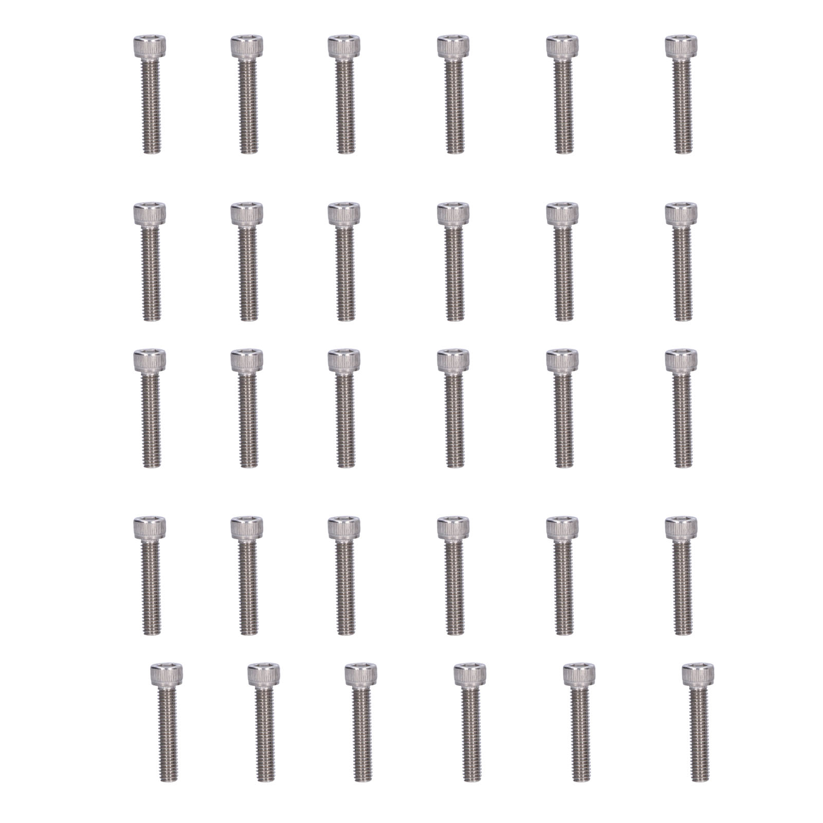 30 M6-innensechskantschrauben, Edelstahl 304 A2-70, Din 912, Packung Mit 30 Stück M6x30