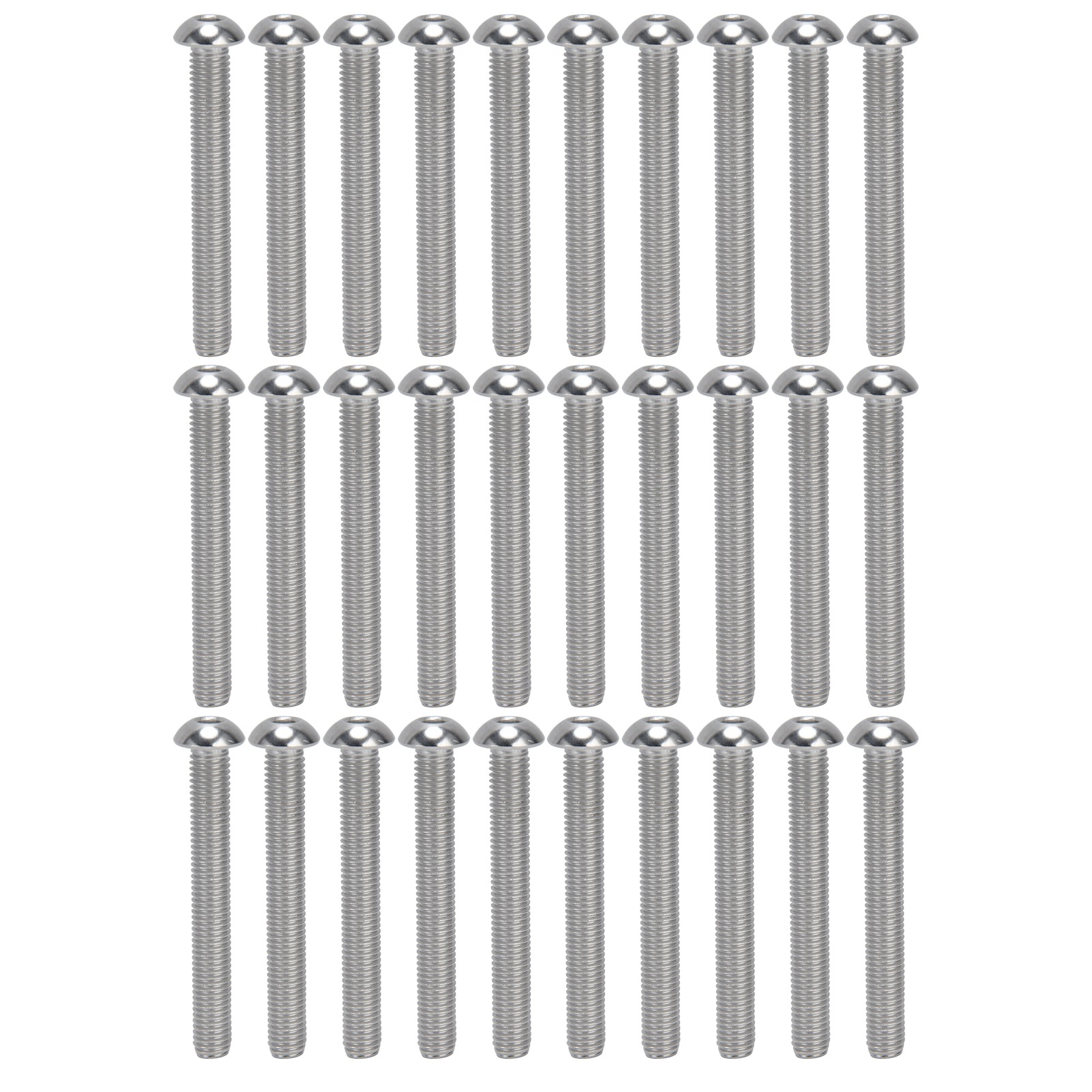 30 Edelstahl-innensechskantschrauben A2 M10x1,5 - 30-teiliges Set M10x80