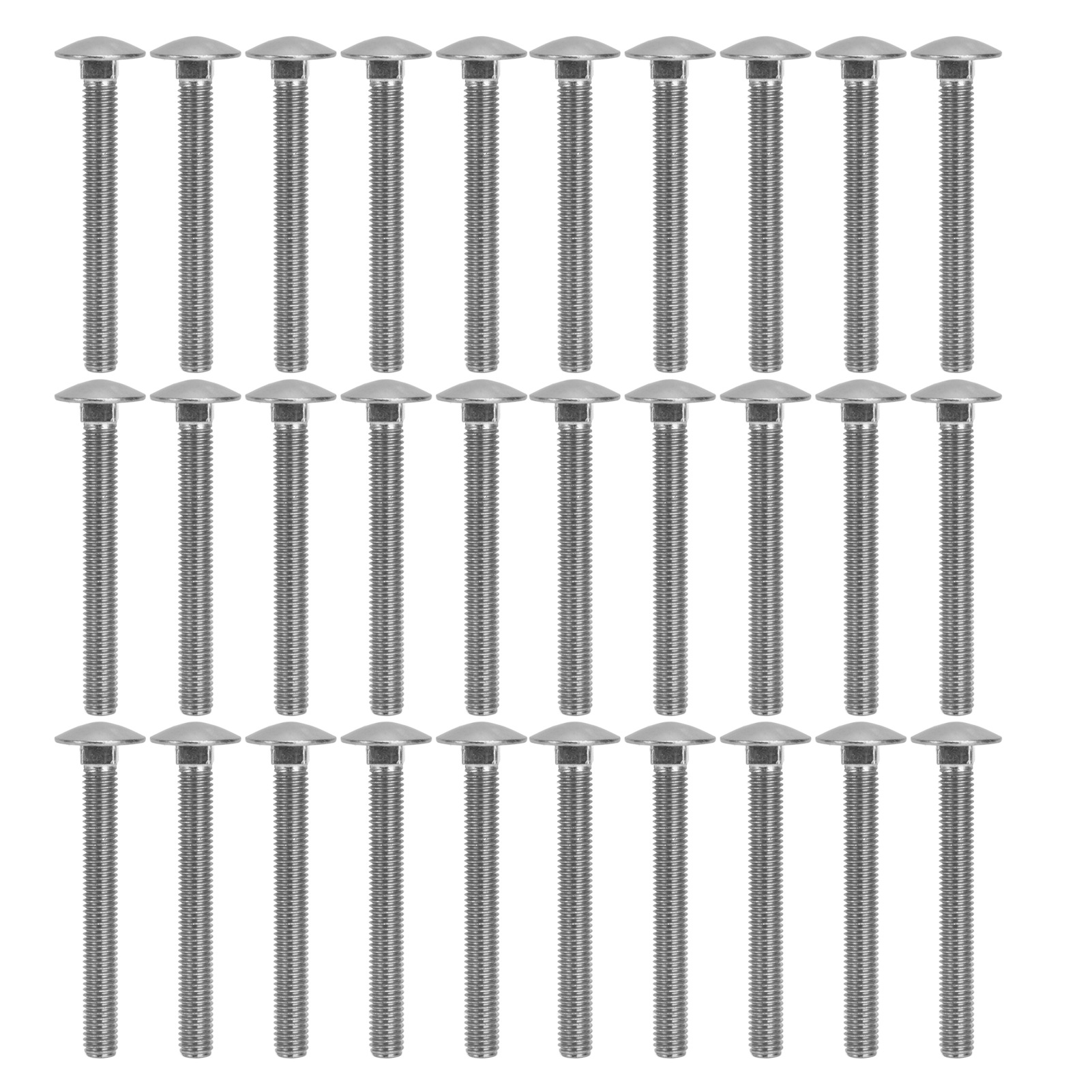 30 Vierkantschrauben M8x1,25 Edelstahl A2, Din 603 M8x70 Gehäuseschrauben, 30 Stück