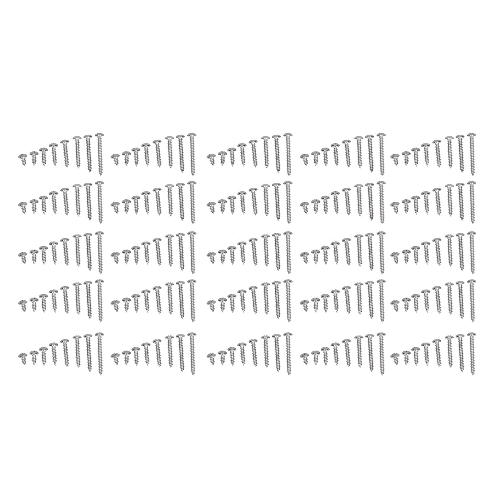 200 Selbstbohrende Schrauben Aus Edelstahl 304, Breiter Flachkopf Für Holz, 200-teiliges Set