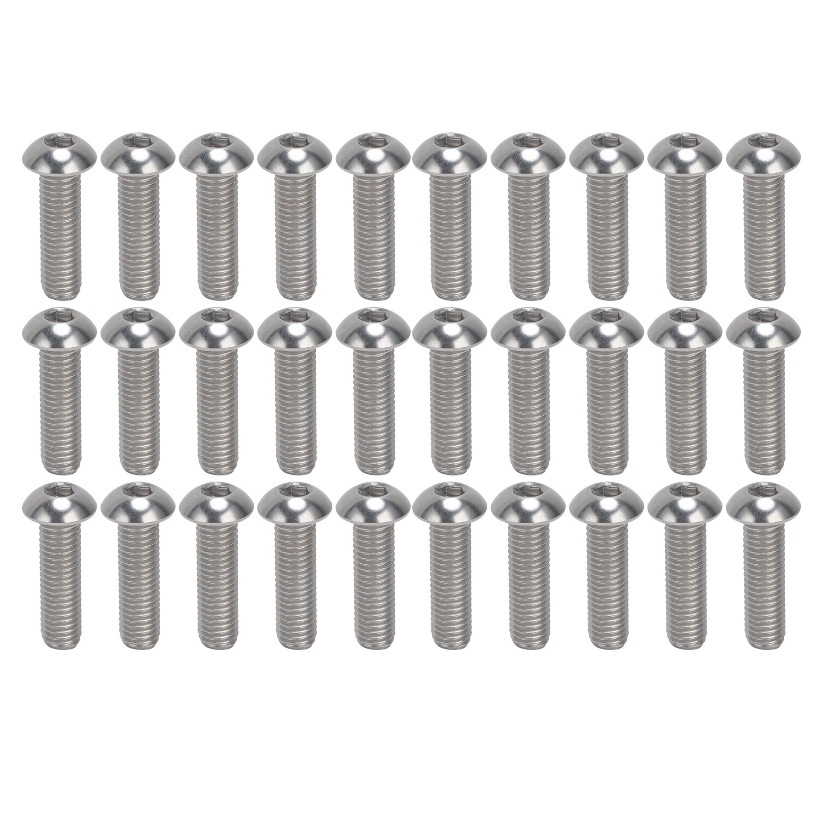 30 Edelstahl-innensechskantschrauben A2 M10x1,5 - 30-teiliges Set M10x35