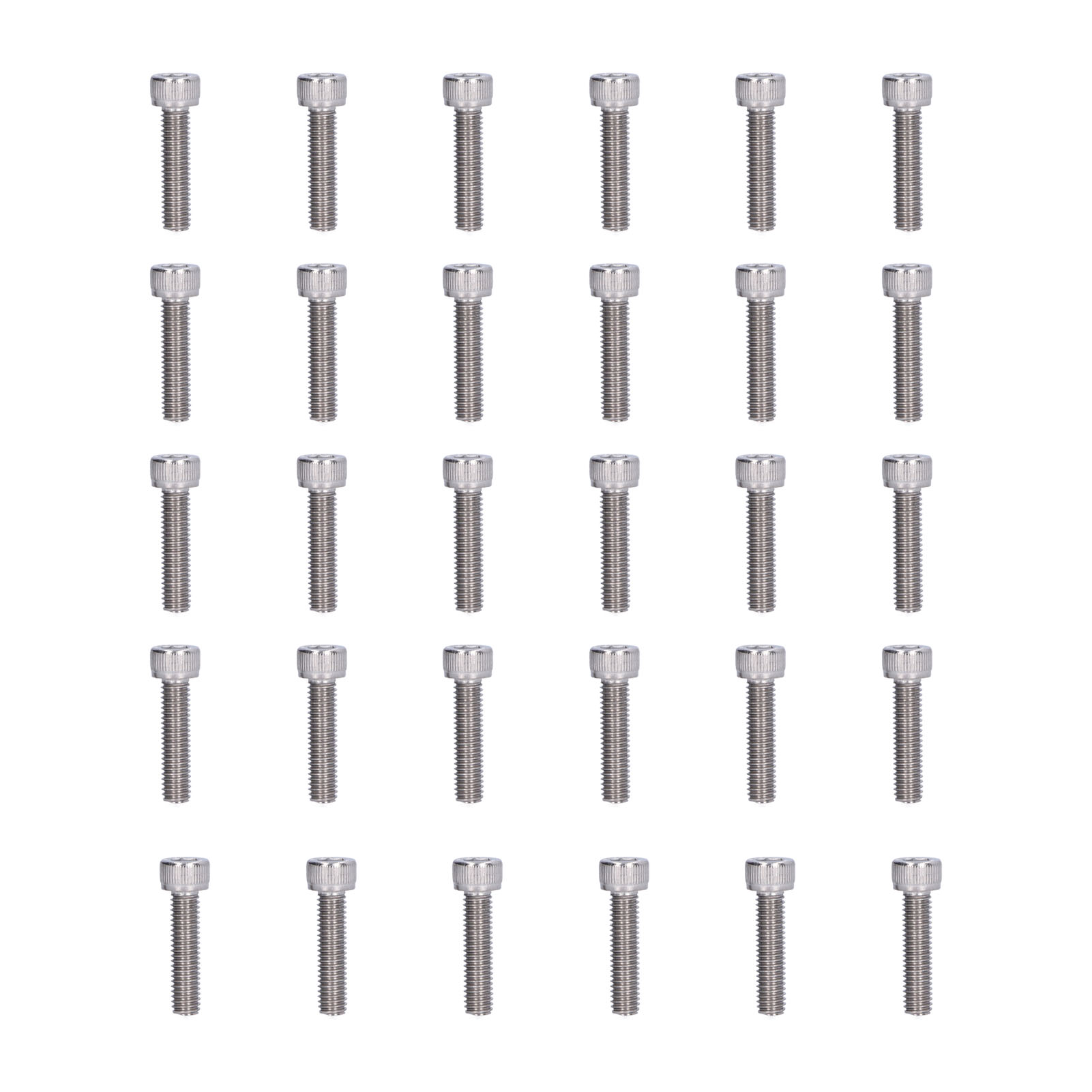 30 M6-innensechskantschrauben, Edelstahl 304 A2-70, 25 Mm, Din 912 – 30er-packung