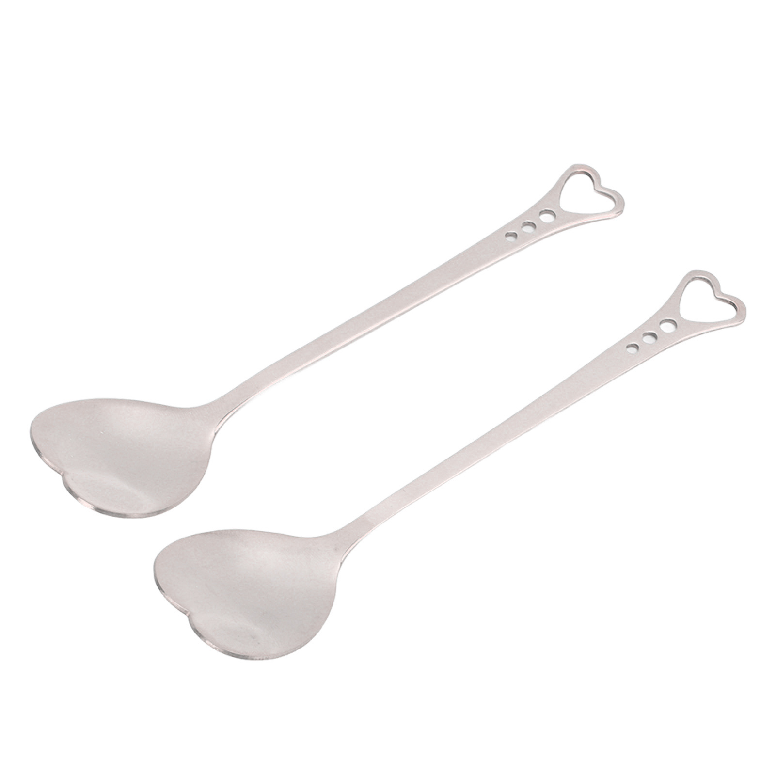 Dessertlöffel Aus Edelstahl In Herzform, Ergonomischer Griff, Korrosionsbeständig, Ideal Für Kaffee Und Gebäck, Silberfarben
