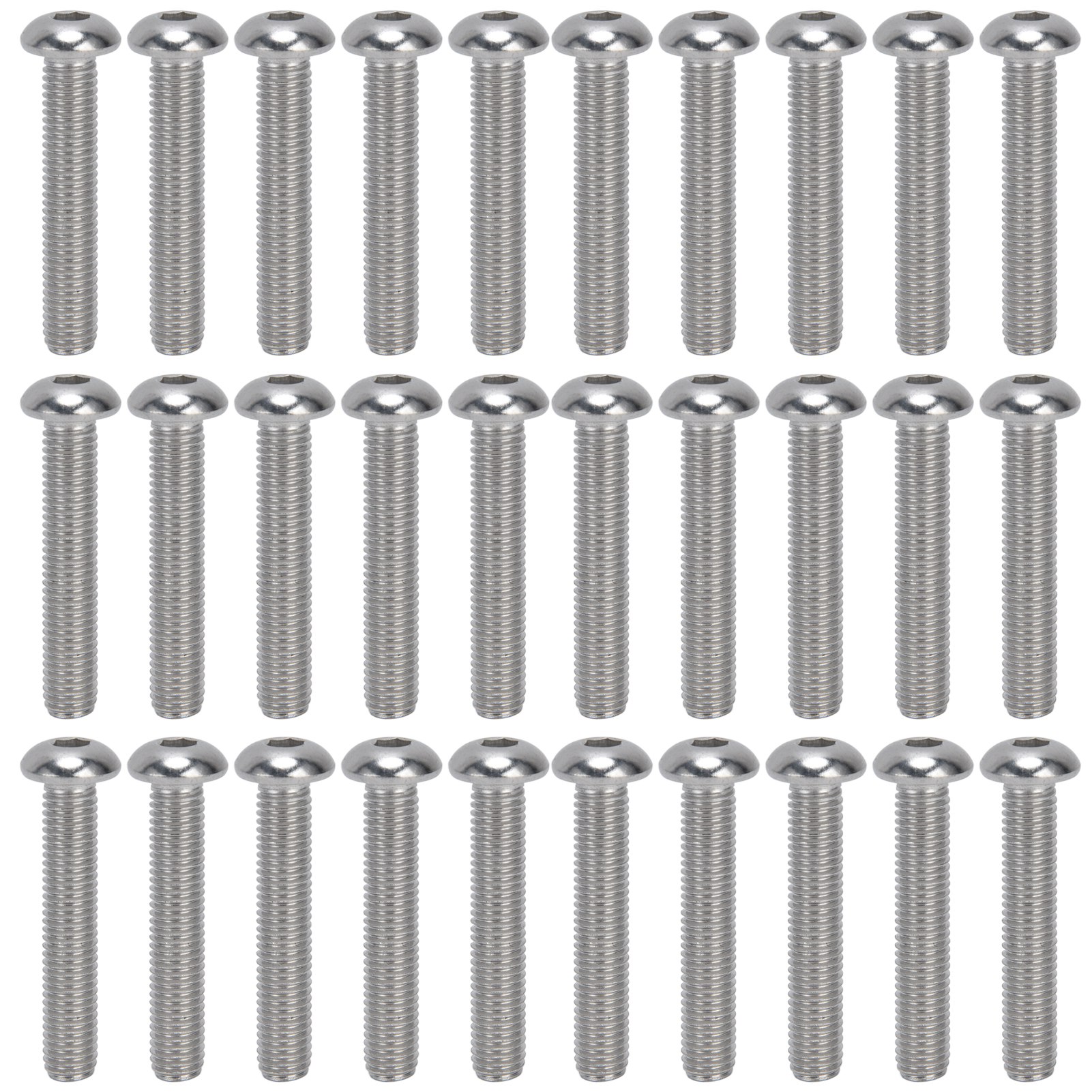 30 Innensechskantschrauben Aus Edelstahl A2 M10x1,5 - 30-teiliges Set M10x55