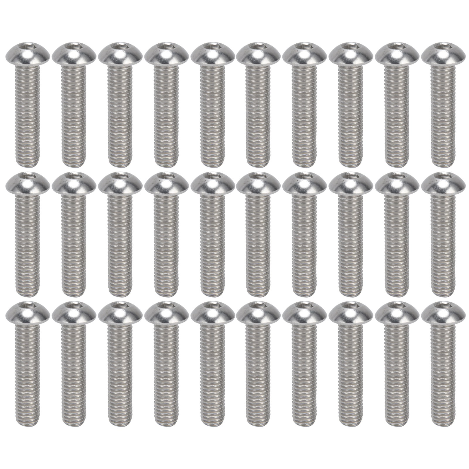 30 Edelstahl-innensechskantschrauben A2 M10x1,5 - 30-teiliges Set M10x45