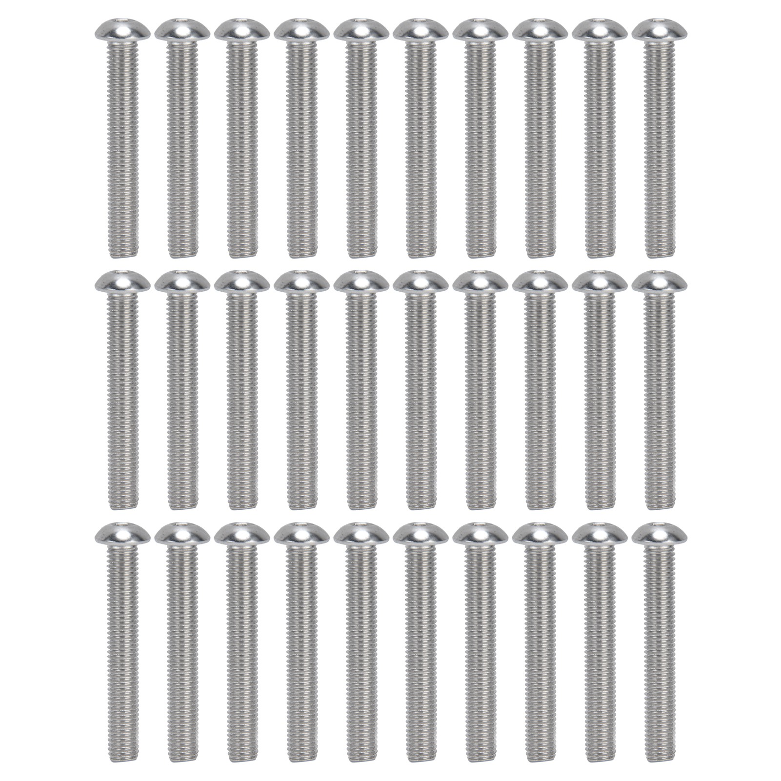 30 Edelstahl-innensechskantschrauben A2 M10x1,5 - 30-teiliges Set M10x70
