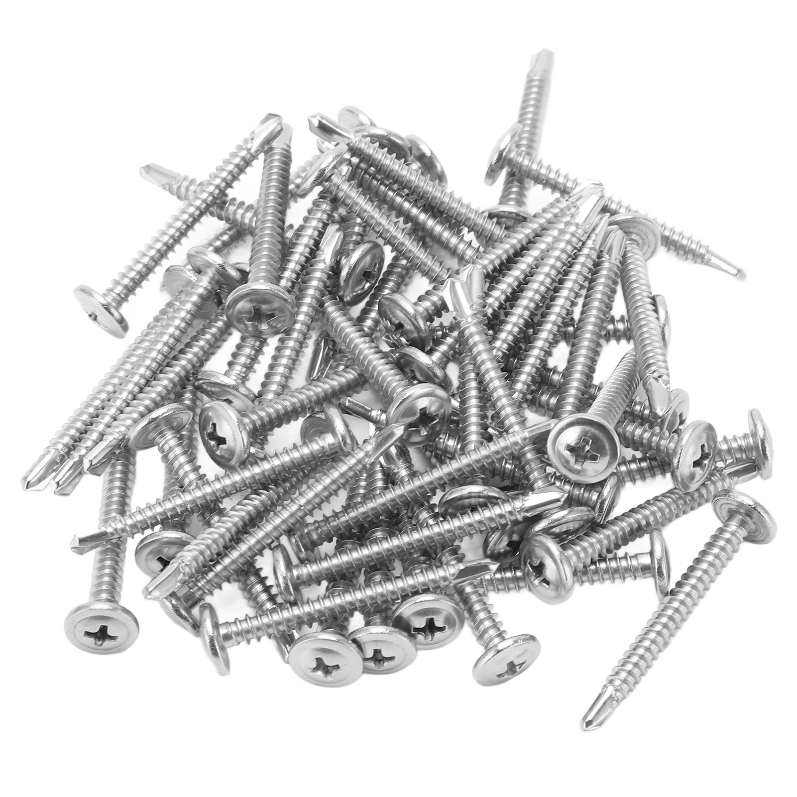 50 Selbstbohrende Schrauben Aus Edelstahl 304, M4,2 X 38, Senkkopf Mit Unterlegscheibe, 50er-packung Für Metallbefestigungen