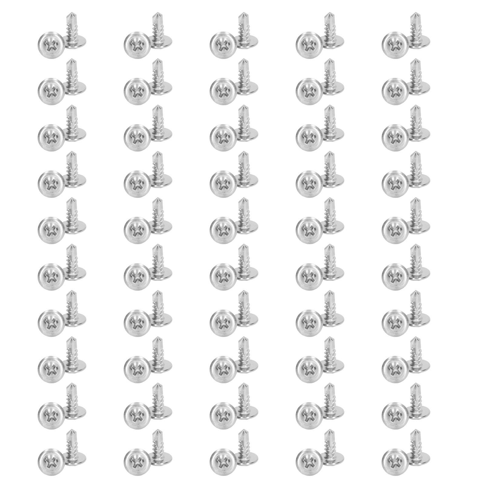 410 Edelstahl-selbstbohrschrauben Mit Senkkopf Und Schnellverschlussscheibe, 4,8 X 13 Mm, Für Industriemaschinen – 100er-packung