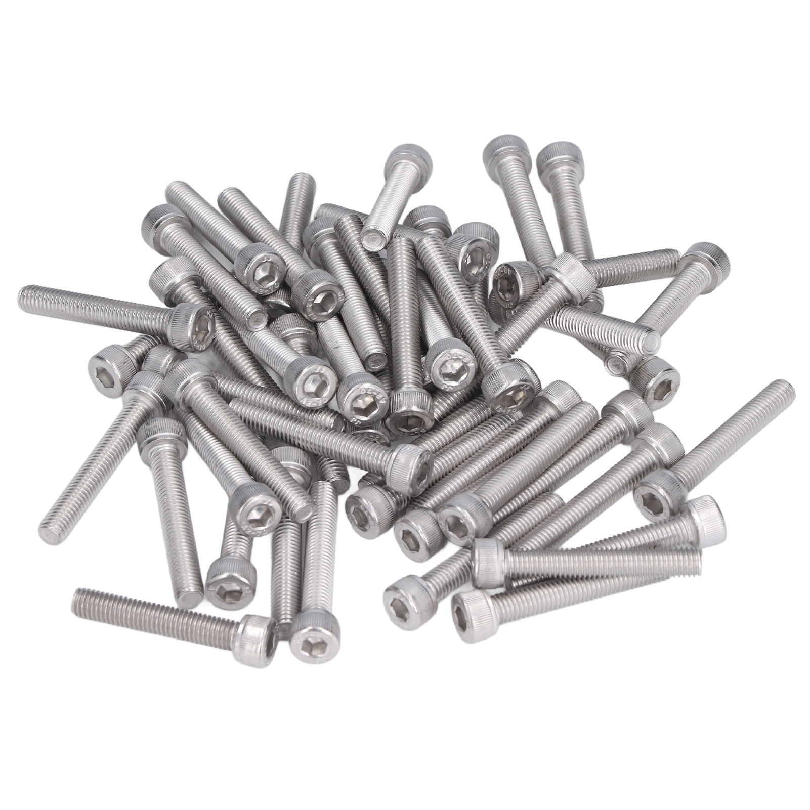 50 Edelstahl-zylinderschrauben A2-70, Innensechskant M8 X 60 Mm, Grobgewinde 1,25 Mm, Din 912, 50er-packung