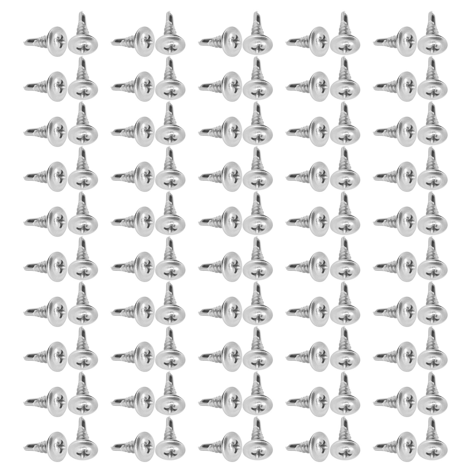 Selbstschneidende Maschinenschrauben Aus Edelstahl 410 Mit Senkkopf Und Großer Unterlegscheibe, 4,8 X 16 Mm, Für Industriemaschinen – 100er-packung