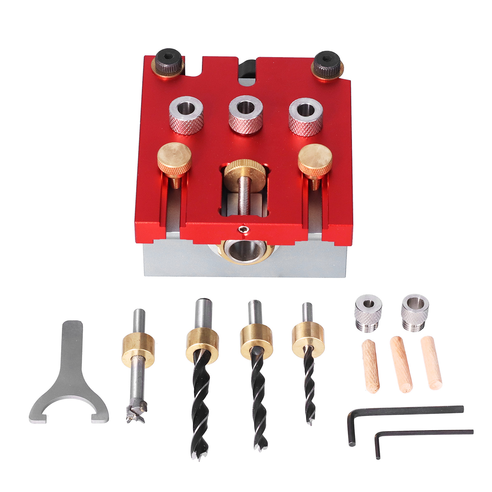 3-in-1-bohrschablone Für Holz – Positionierhilfe Und Stempel Aus Aluminiumlegierung – Präzisions-bohrschablonen-set Für Die Holzbearbeitung