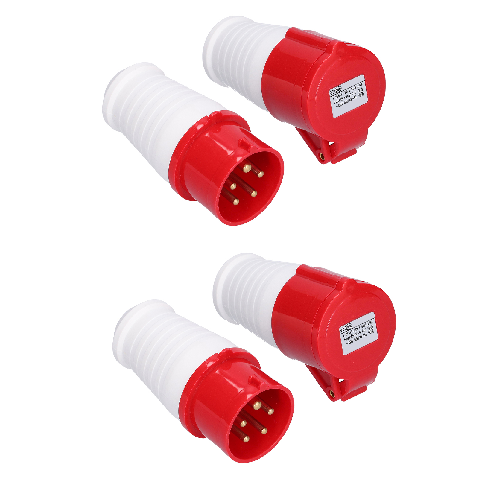 Stück Industrielle 5-polige Ip44 16a 380v-415v Stecker Und Buchse Für Drehstrom