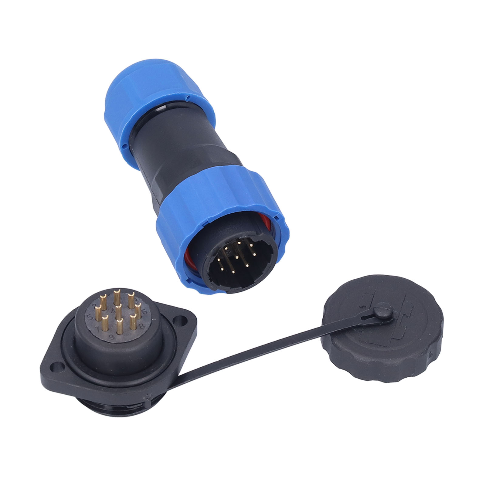 Ip68 Wasserdichte Stecker-/buchsenbuchse Mit Flansch Für Ac250v 5a Netzanschluss Sp209