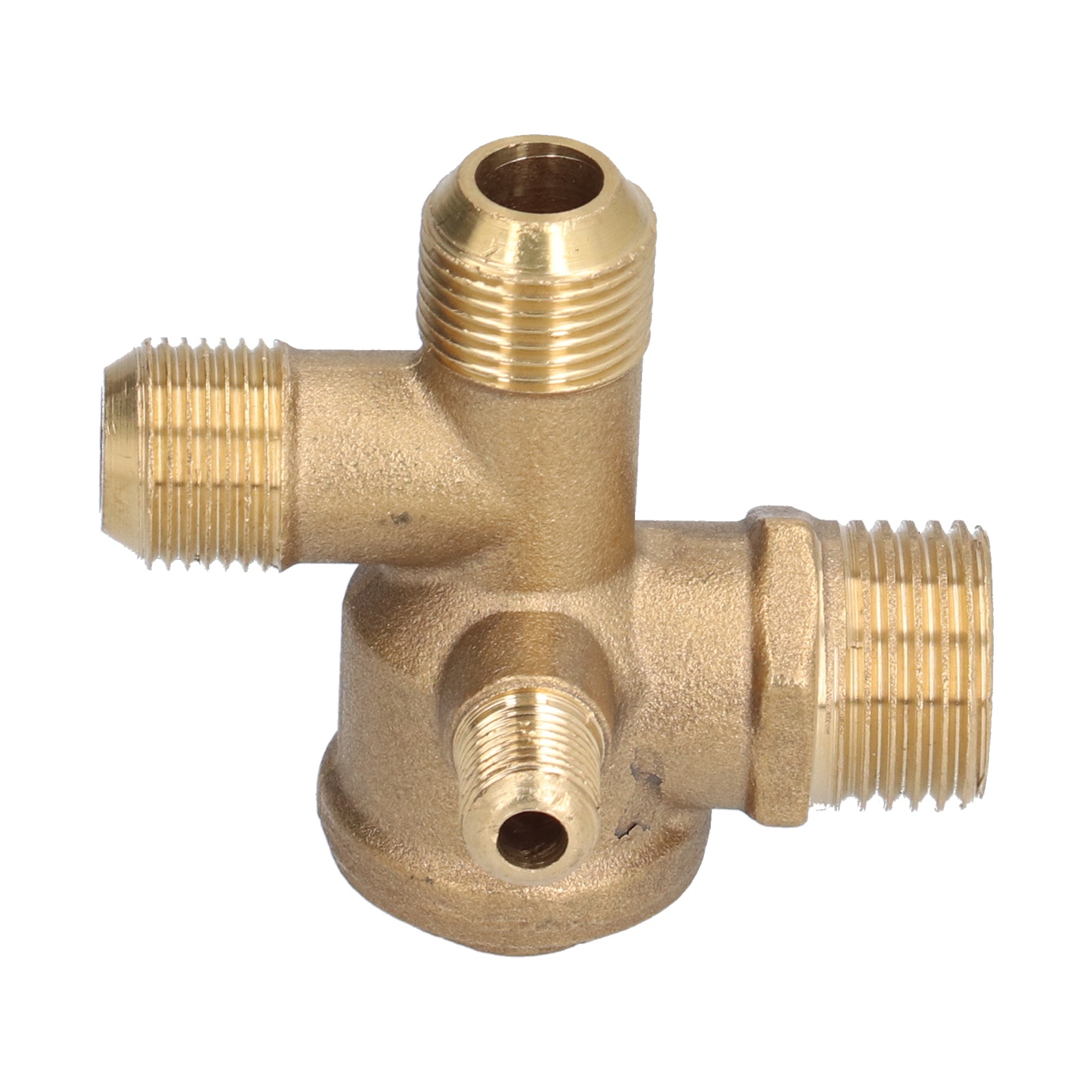 Ersatzventil Für Luftkompressor, 4-wege-messingbauteil Mit Rückschlagventil, Doppelschlauchzubehör 10 X 16 X 16 X 20,5 Mm / 0,4 X 0,6 X 0,6 X 0,8 Zoll