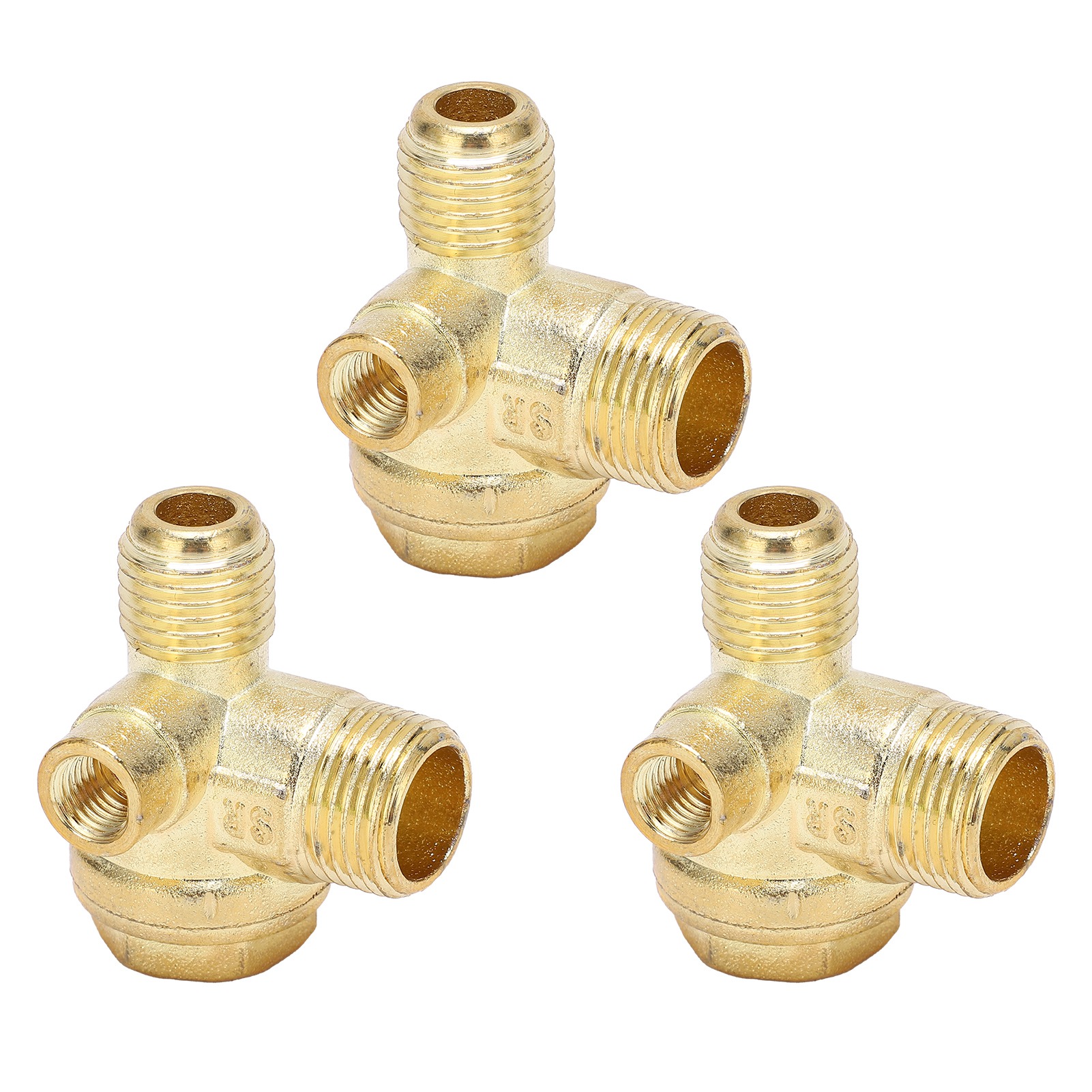 3-teiliges 3-wege-rückschlagventil Aus Messing Für Pneumatische Kompressoren (8 Mm, 14 Mm, 16 Mm)