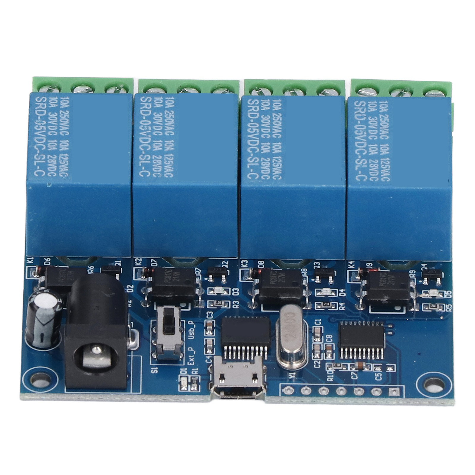 4-wege-relaismodul Mit Led-anzeige, Übergangsschutz, 8-bit-mikrocontroller, Usb Und Langer Lebensdauer