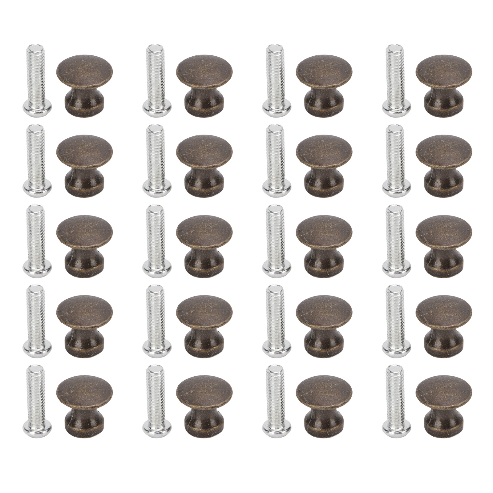 20 Schubladengriffe Aus Zinklegierung, 12 X 11 Mm, Runder Kopf, Bronzegrün, Für Möbel Und Schmuckkästchen