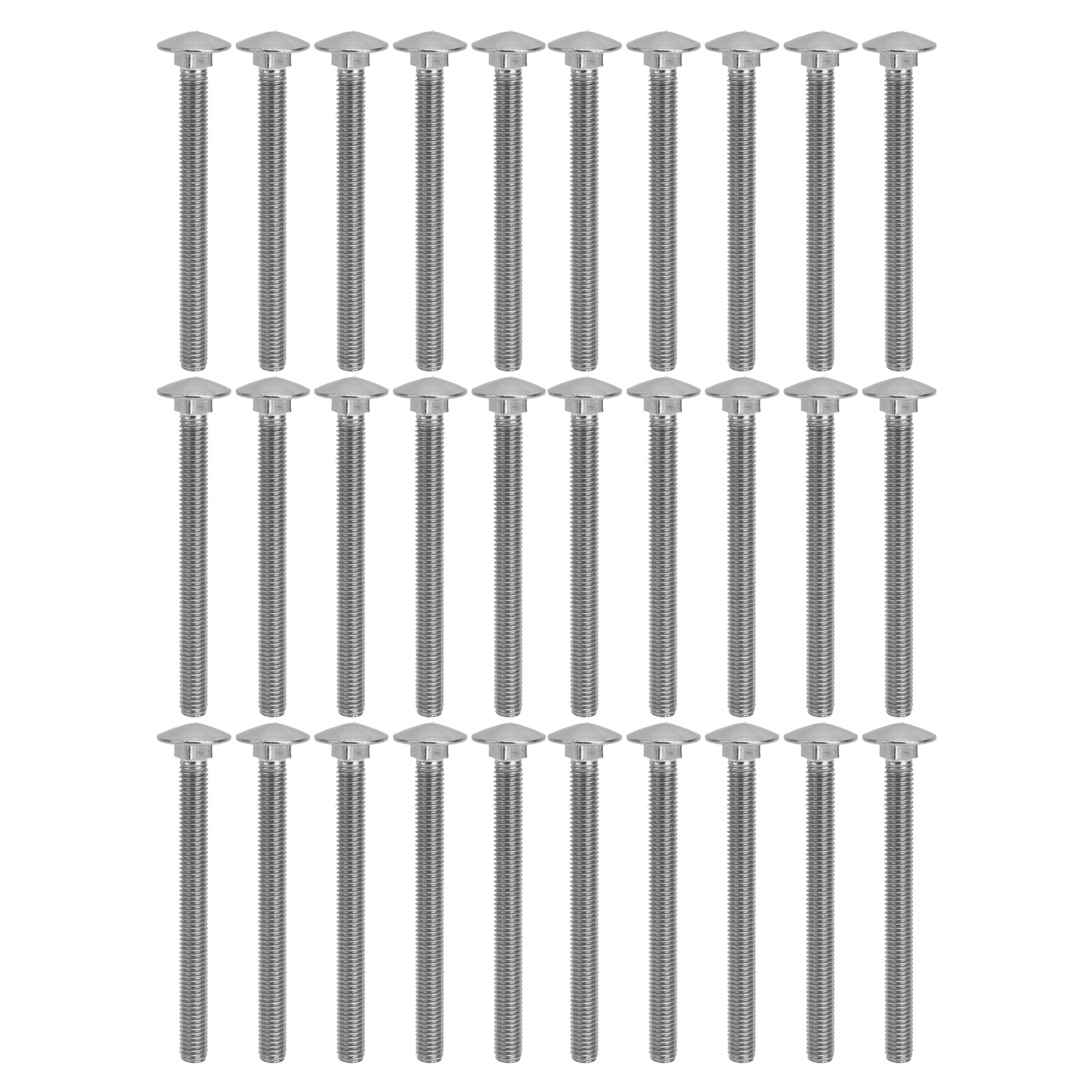 30 Stück M8x1,25 Vierkantschrauben, Edelstahl A2, Grobgewinde, Din 603, 90 Mm Länge Für Kfz- Und Heimwerkerprojekte.