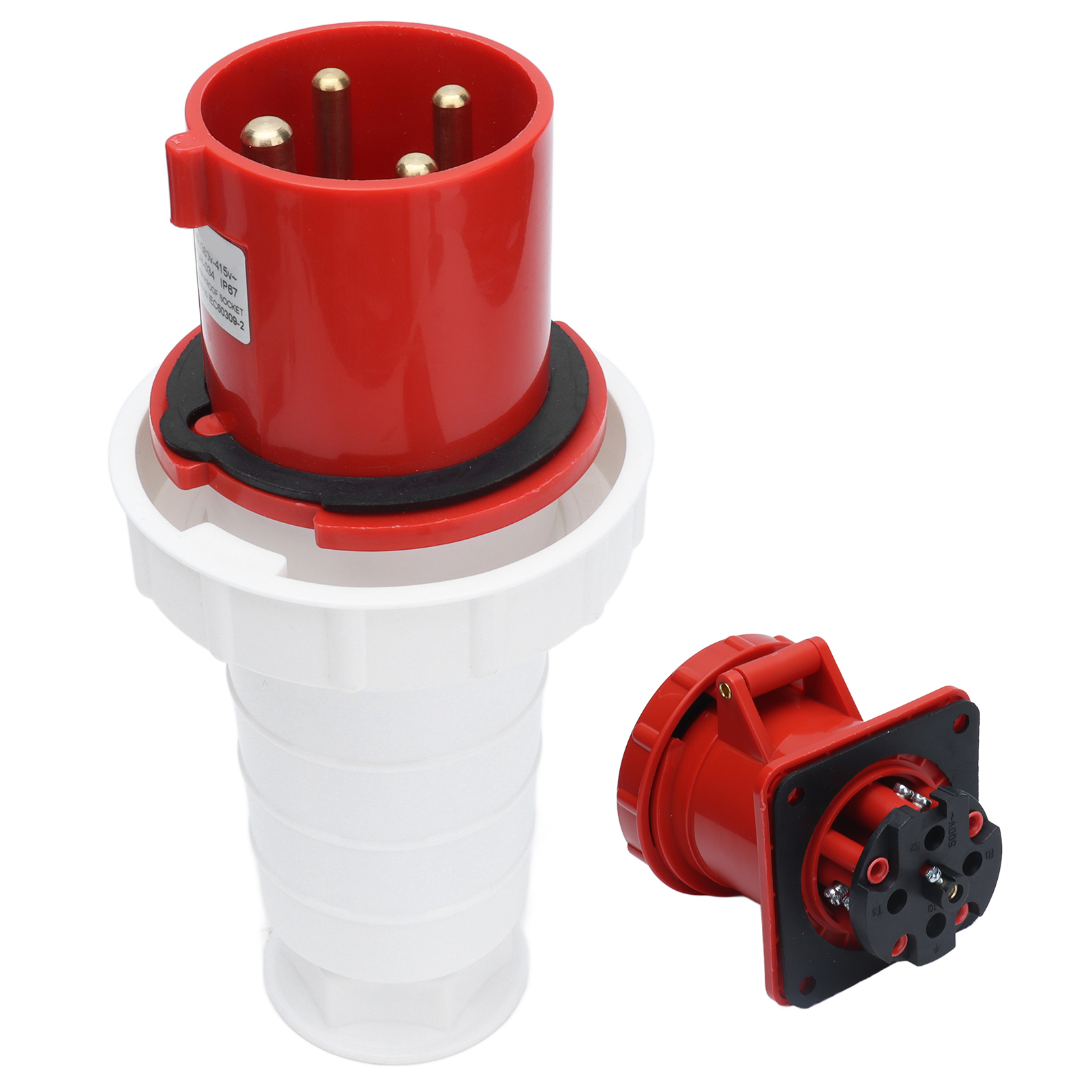 Ip67 Wasserdichte Industriesteckdose, 3-phasig, 4-polig, 63 A, 380–415 V – Robuster Elektrischer Stecker
