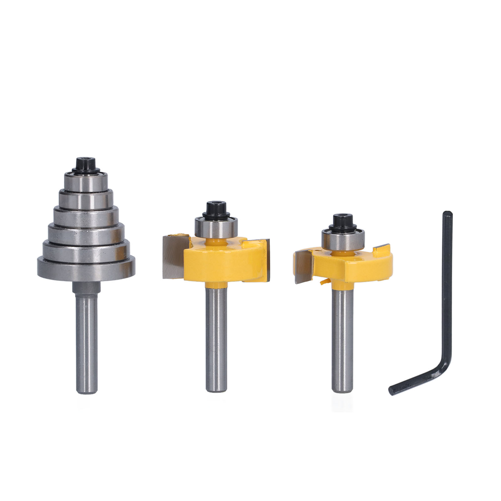 Satz Mit 6 Nutfräsern Mit Kugellagern, 1/8" Bis 1/2" Für 1/4" Schaft - Ideal Für Die Holzbearbeitung