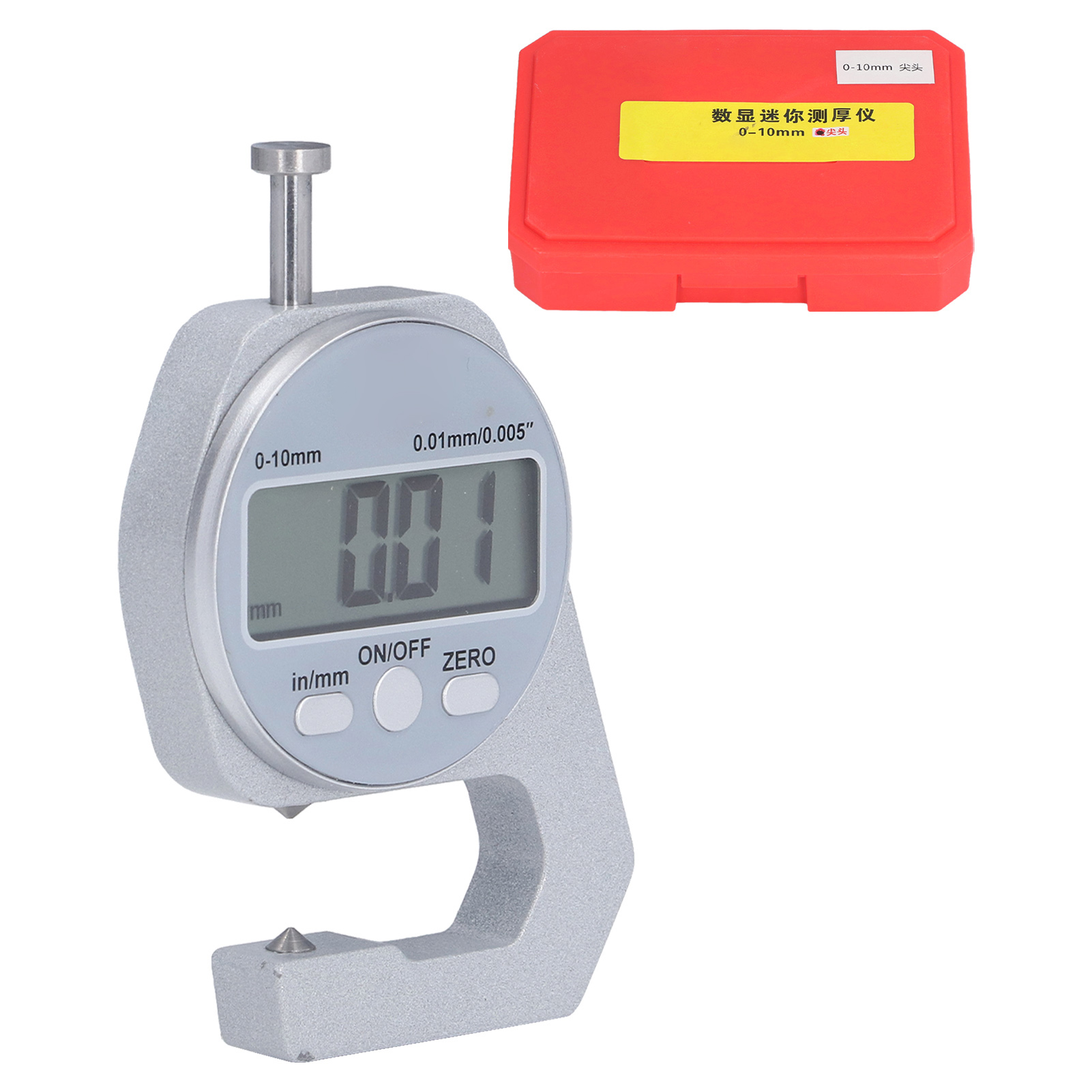 Digitales Dickenmessgerät 0-10 Mm, Kompaktes Elektronisches Mikrometer Mit Lcd-anzeige Für Präzise Messungen