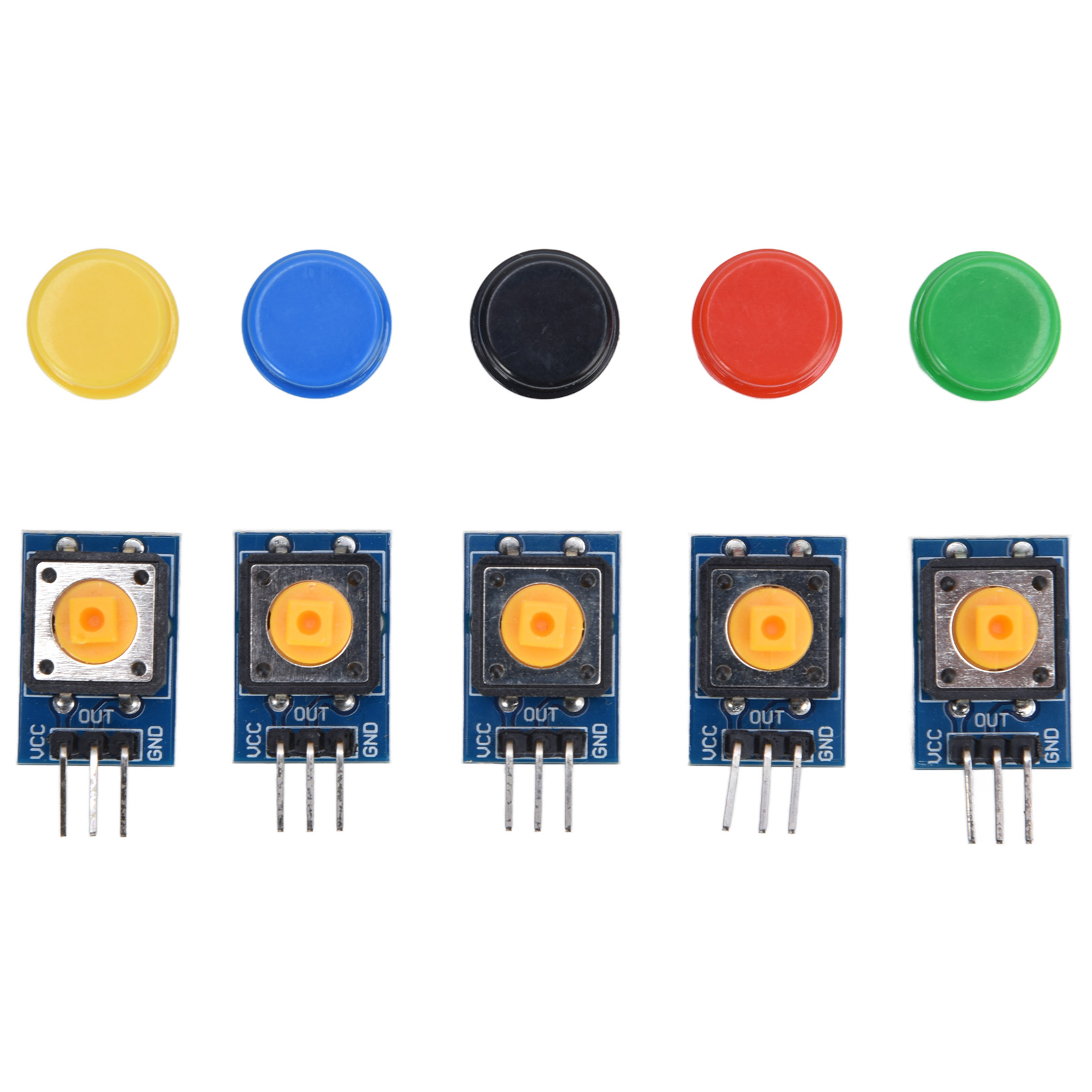 Stück Großes Drucktaster-schaltermodul Mit Farbigen Abdeckungen Für Elektronische Bausteine