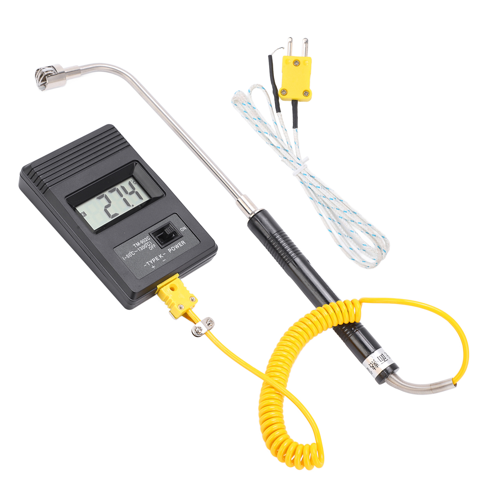 Industrielles Digitalthermometer Mit Gebogener Sonde Und Lcd-anzeige -50 Bis 500 °c Für Präzise Messungen