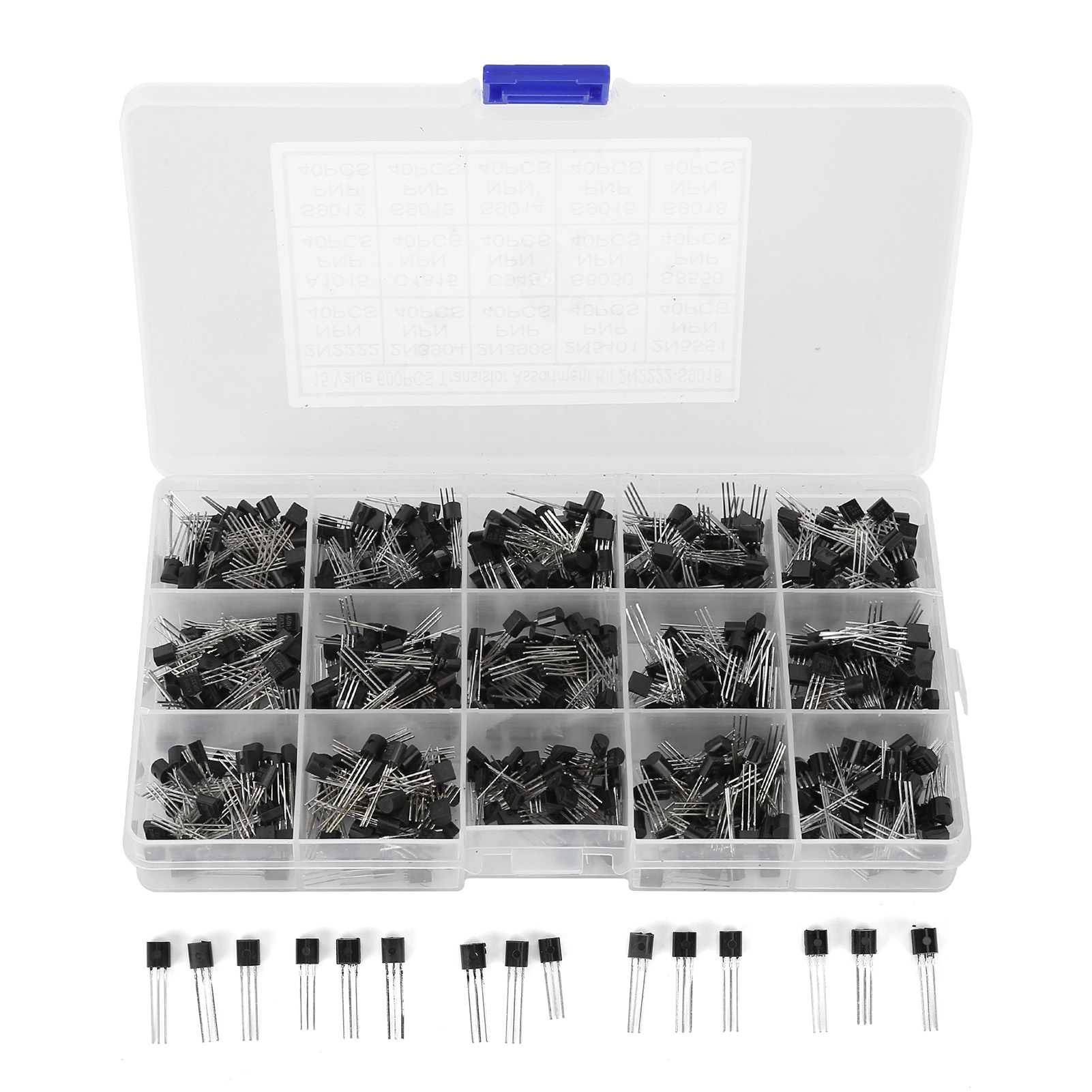 600-teiliges Sortiment An Npn- Und Pnp-transistoren Im To-92-gehäuse, Inklusive Der Transistoren 2n2222 Und S9018 Mit Geraden Stiftleisten