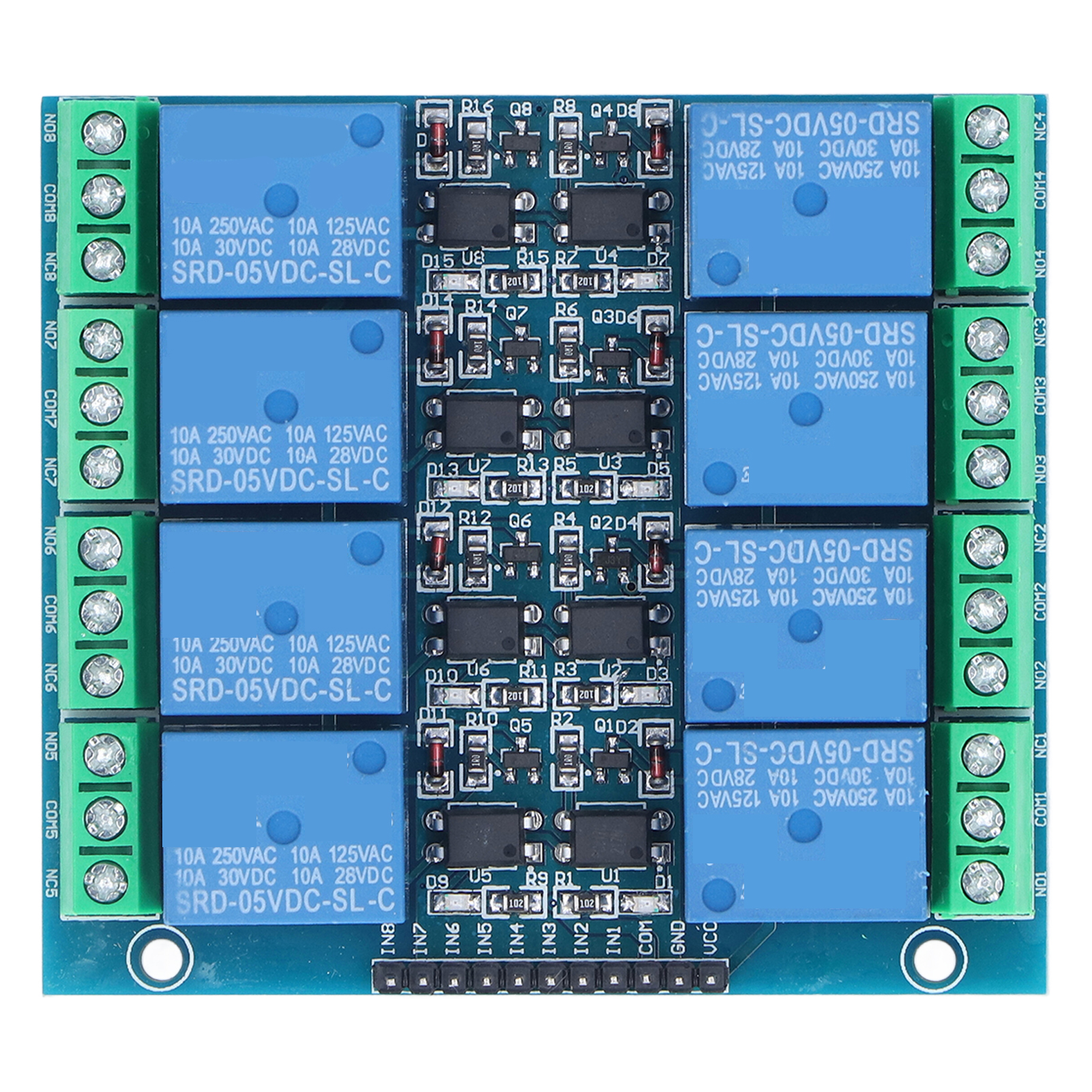 8-kanal-relaismodul Mit Optokoppler-isolation El817, 5v 10a Relaisplatine