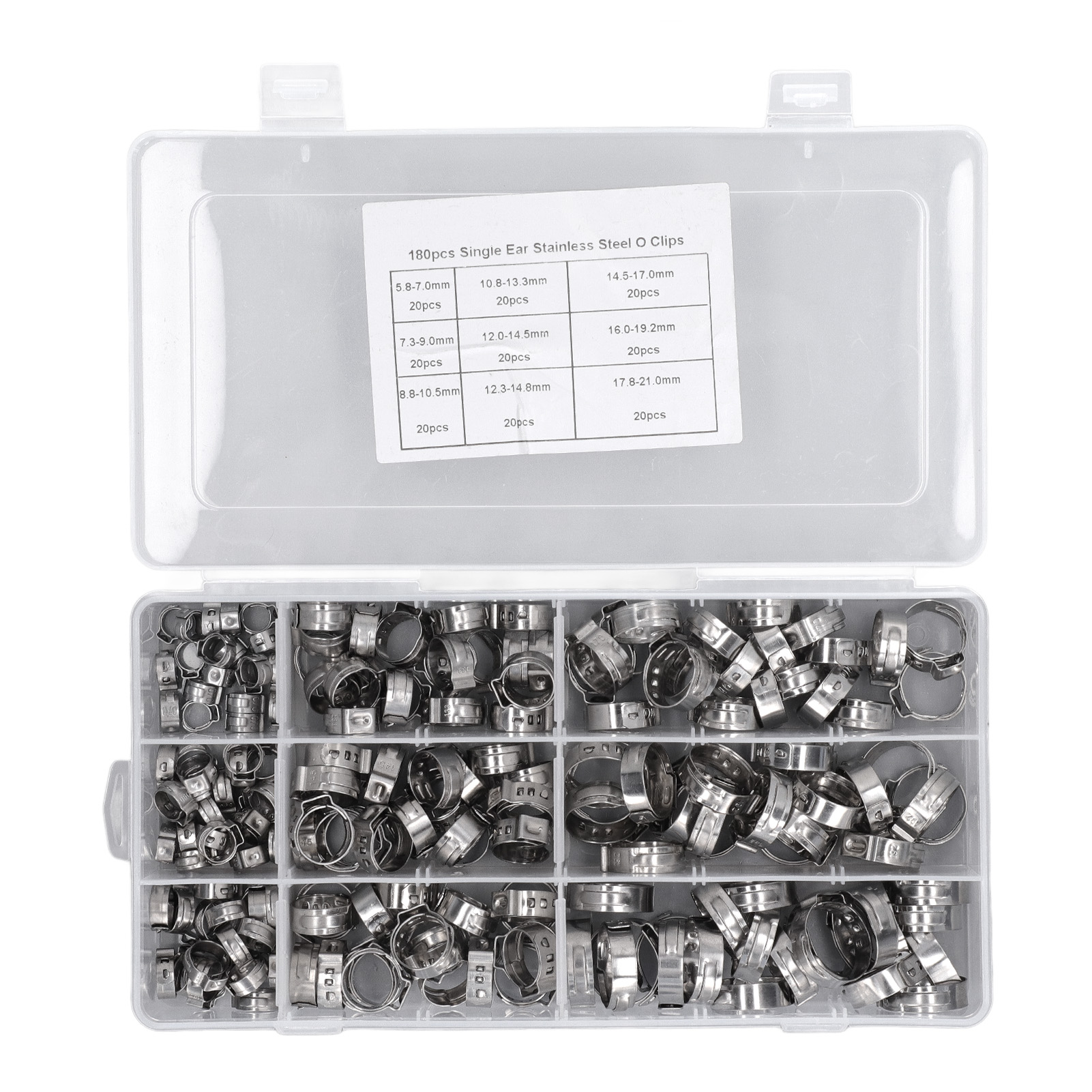 180-teiliges Edelstahl-kraftstoffleitungsschlauchschellen-set, Zubehör Für Einspritzleitungen Mit Einfacher Öse