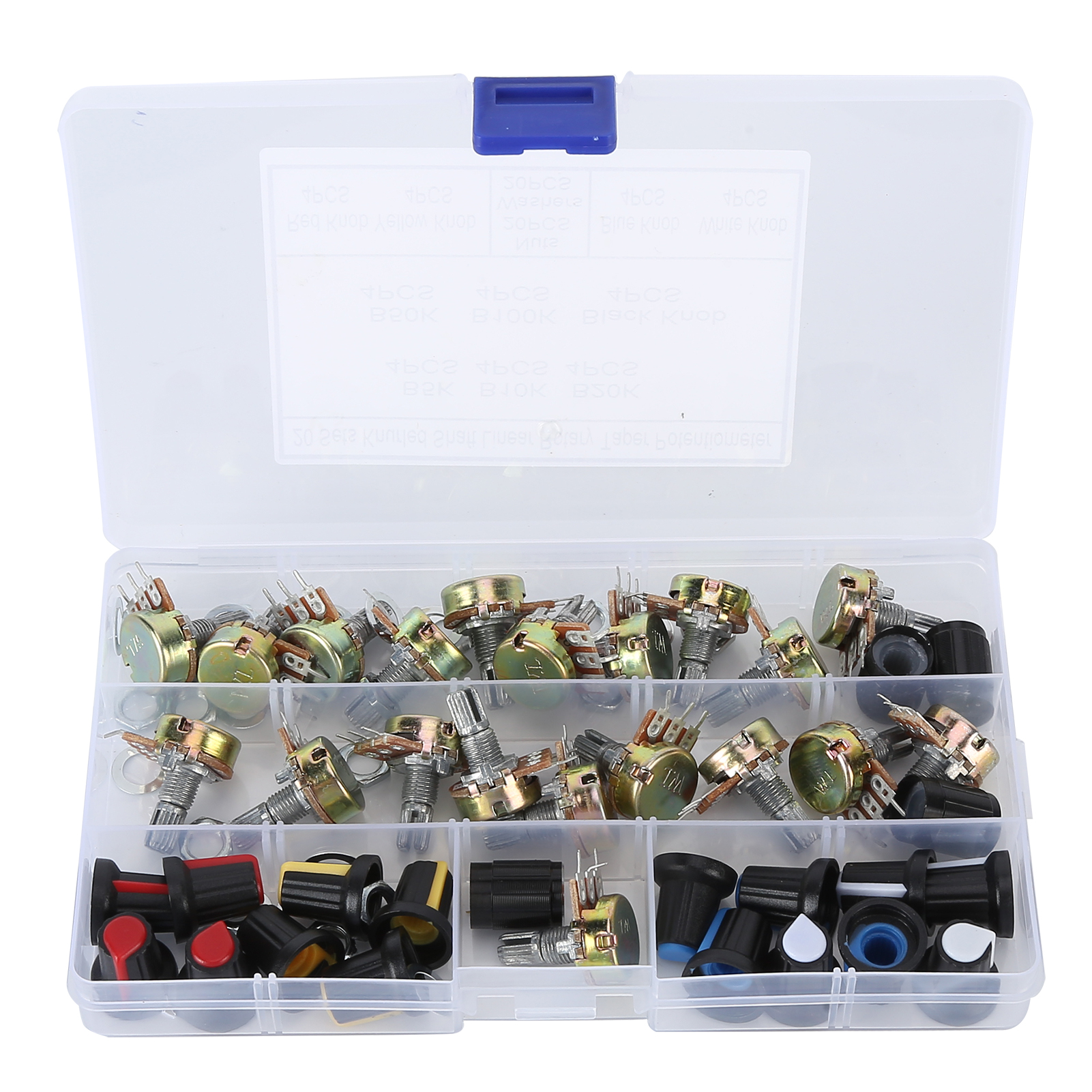 80-teiliges Set Linearer B5k-, B10k-, B20k-, B50k- Und B100k-potentiometer Mit Knöpfen Zur Audiosteuerung