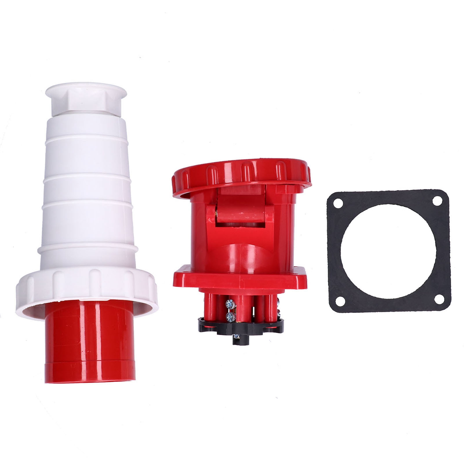 Industriesteckdose 380–415 V 63 A 3p+e Ip67 Wasserdicht, 4-poliger Drehstromanschluss Für Den Außenbereich