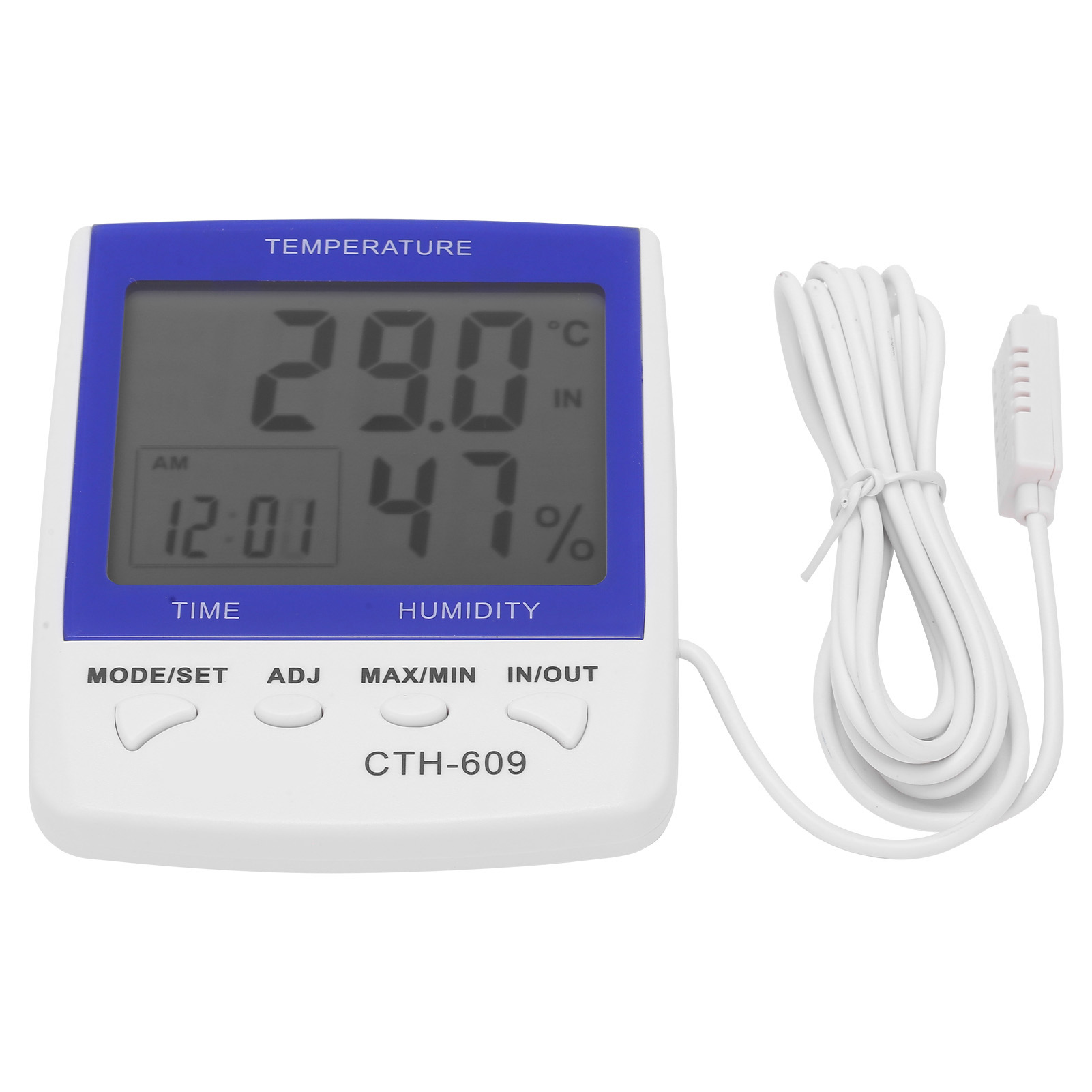 Digitales Thermometer-hygrometer Cth-609 Zur Wandmontage, Misst Temperatur Und Luftfeuchtigkeit In Haus, Gewächshaus Und Garten