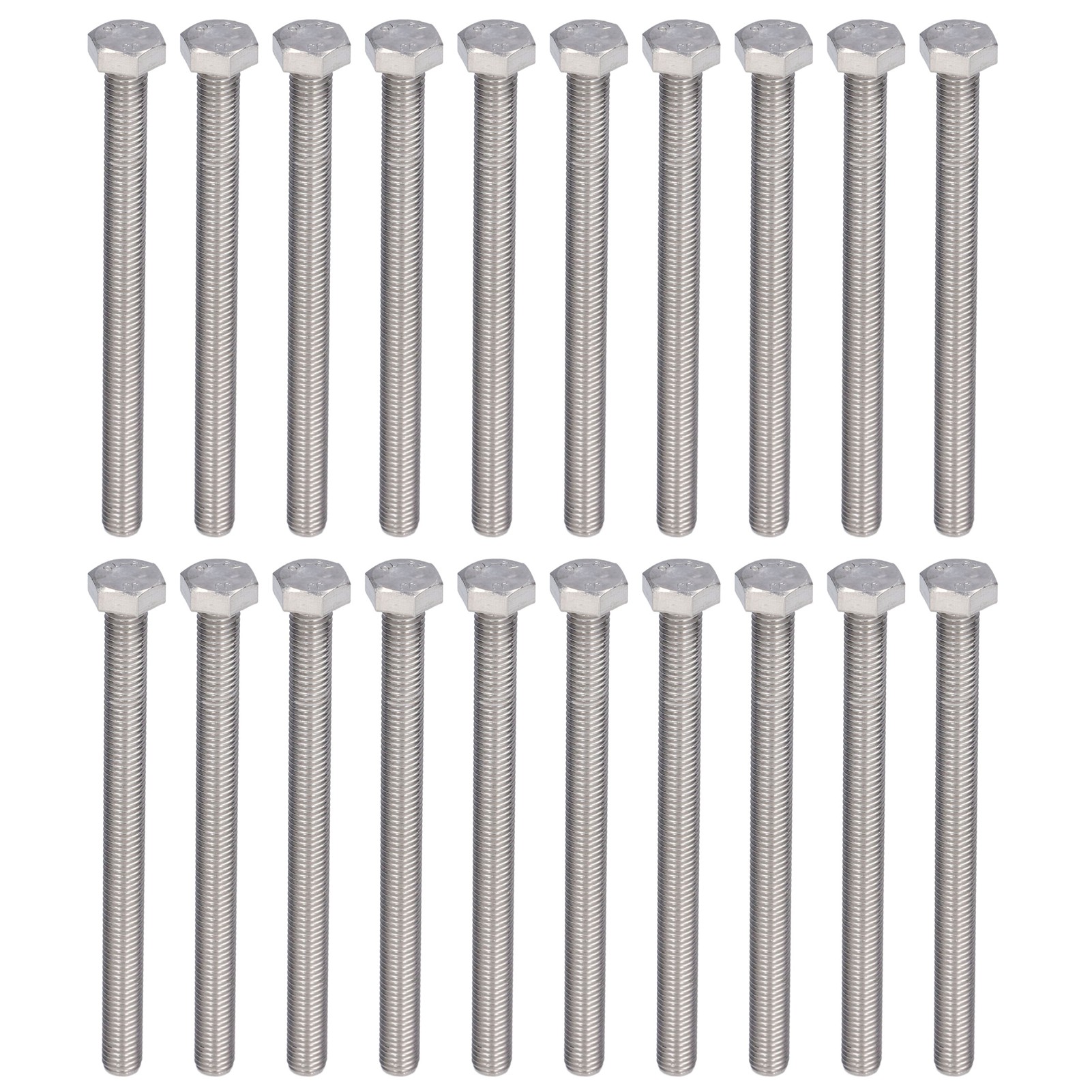 20 Sechskantschrauben Aus Edelstahl A2 Mit Grobgewinde, M10 X 1,5 X 120 Mm, Vollgewindeschrauben Nach Din 933, 20er-packung