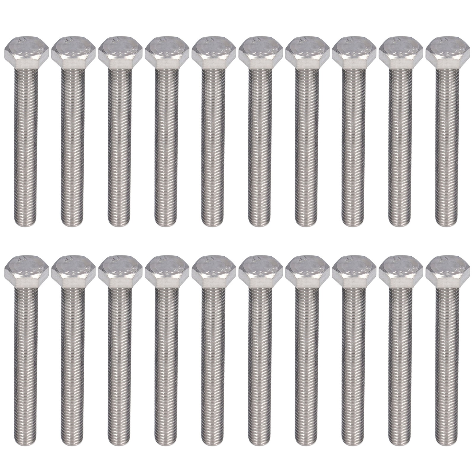 20 Sechskantschrauben Aus Edelstahl A2, M10x1,5, Vollgewinde, Din 933 – 20er-packung