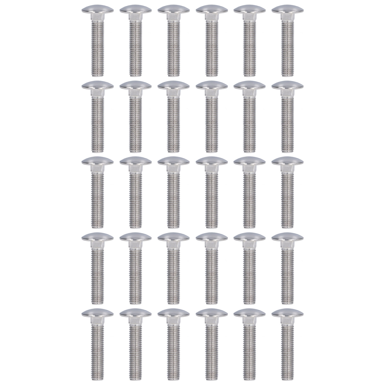 30 Stück Rundkopfschrauben Mit Gewölbtem Kopf, Edelstahl A2-70, Vierkanthals, Für Maschinen M10x45