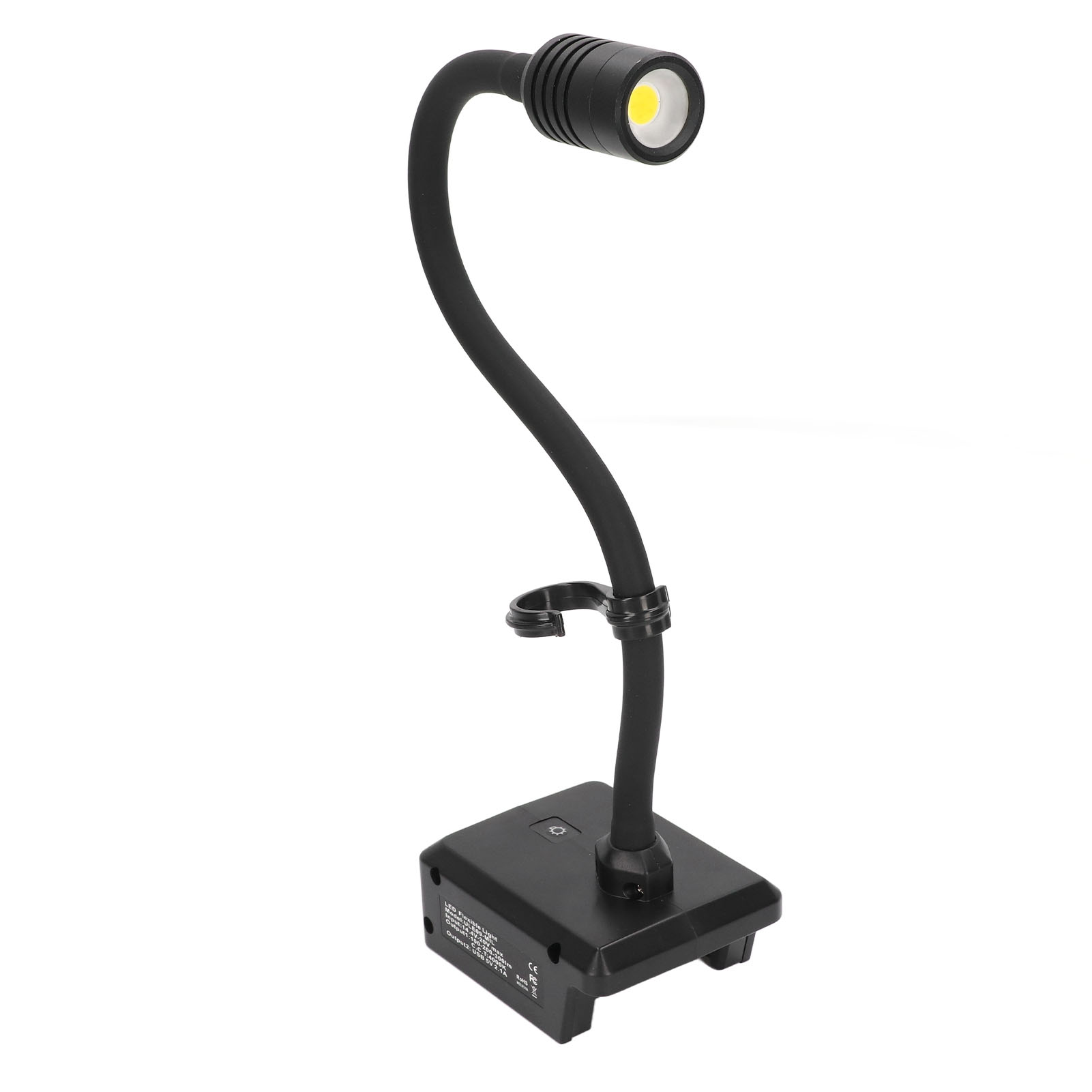 Wiederaufladbare, Kabellose Led-arbeitsleuchte, 2 Usb-anschlüsse, 3 Helligkeitsstufen, Mit Haken Und Flexiblem Hals