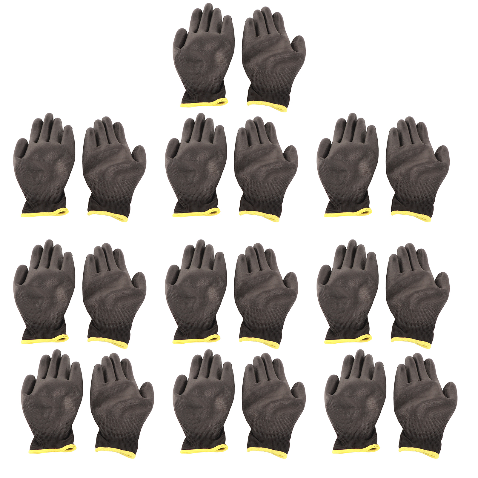 10 Paar Antistatische Nylon-arbeitshandschuhe Mit Pu-beschichtung, Rotem Rand, Größe 8 (m)
