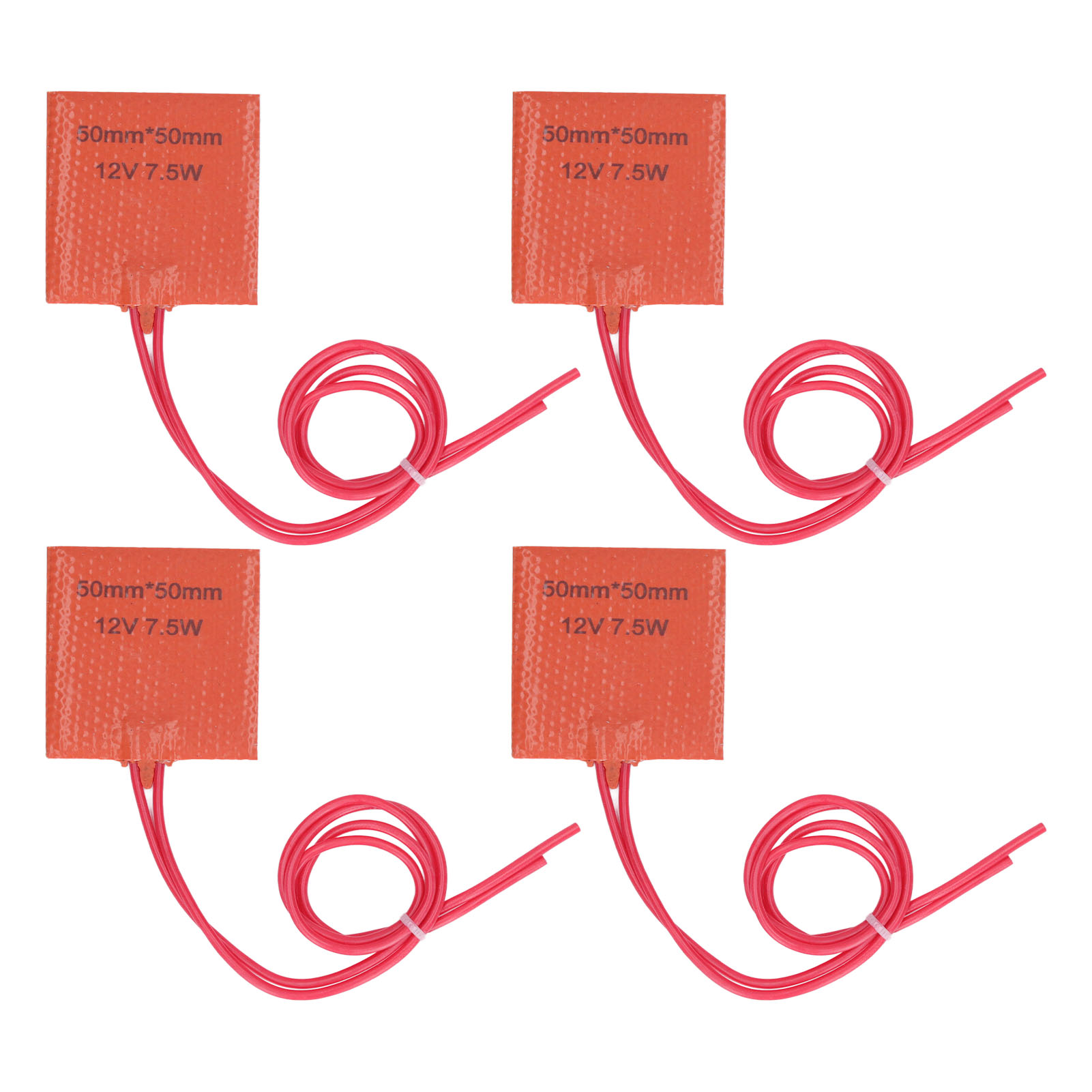 Stück Silikon-heizmatten 12 V 7,5 W Für Rohre Und Fässer, 50 X 50 Mm, 120–150 °c