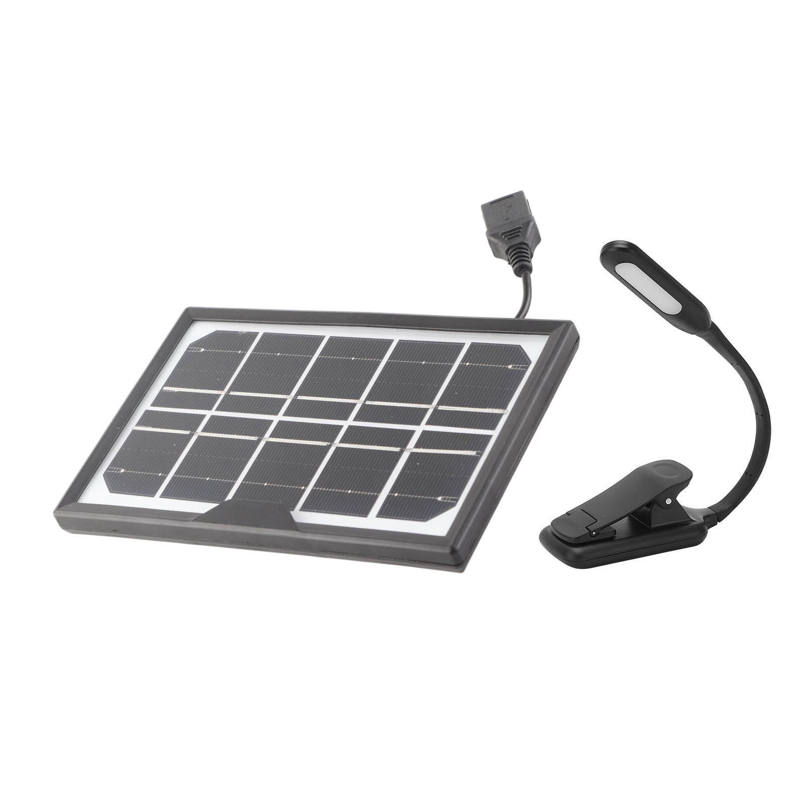Wiederaufladbare 5v-solar-leselampe, Tragbarer Clip, 3 Helligkeitsstufen Und Einstellbare Farben