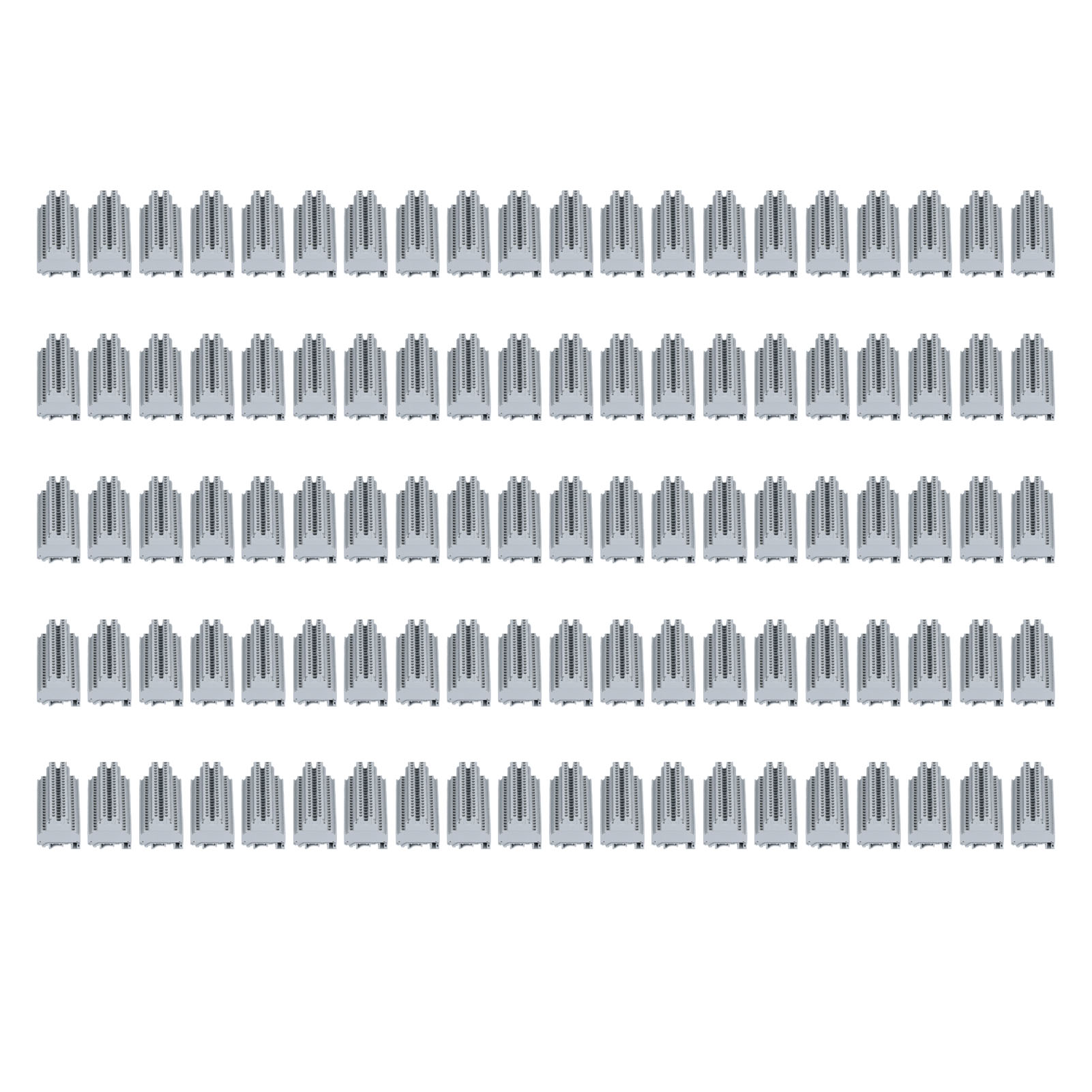 Zweilagige Klemmenleiste, 100 Stück, 2 Eingänge, 2 Ausgänge, 32 A, 500 V, Ukk-3-drahtanschluss